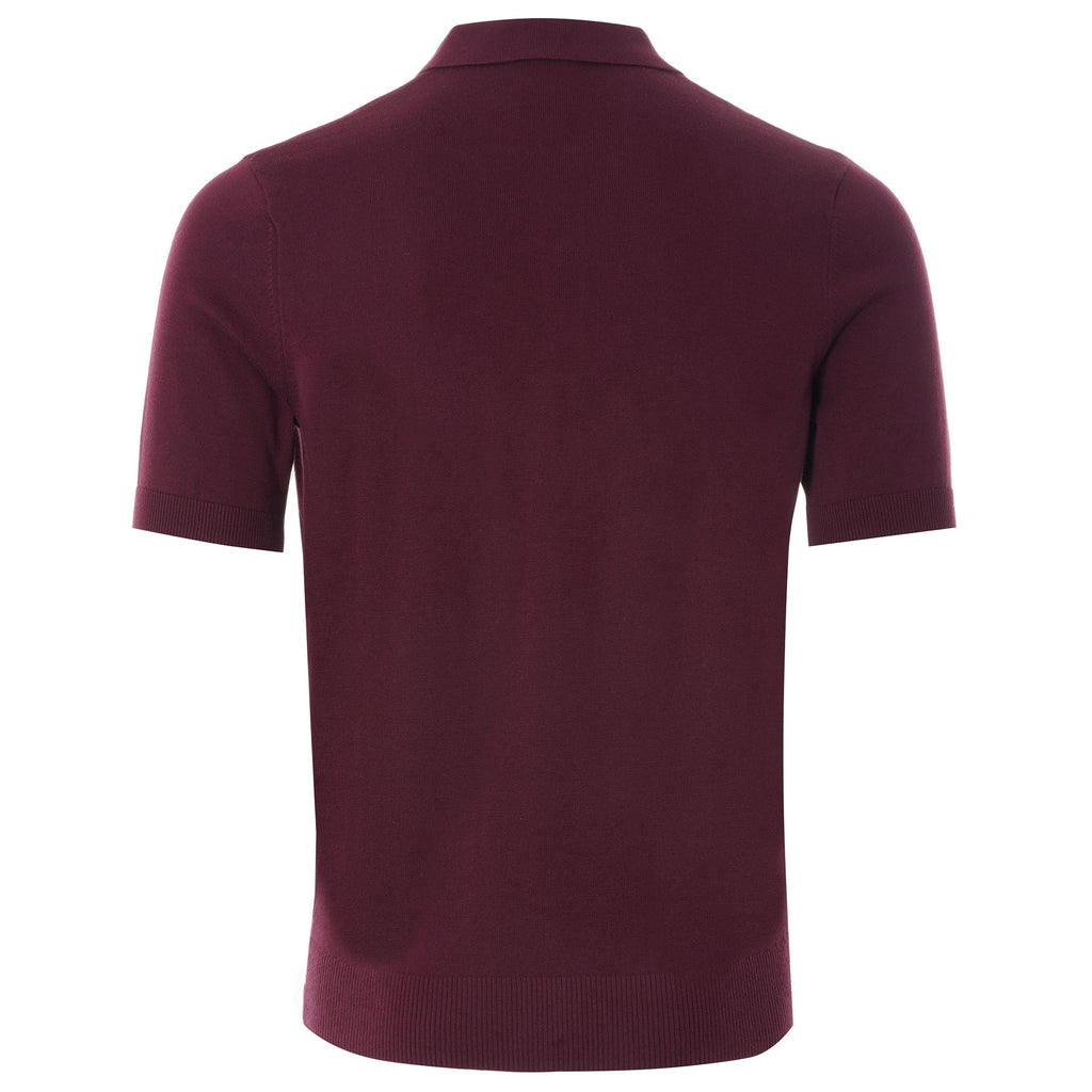 Abstract Argyle Knitted Shirt - Mahogany