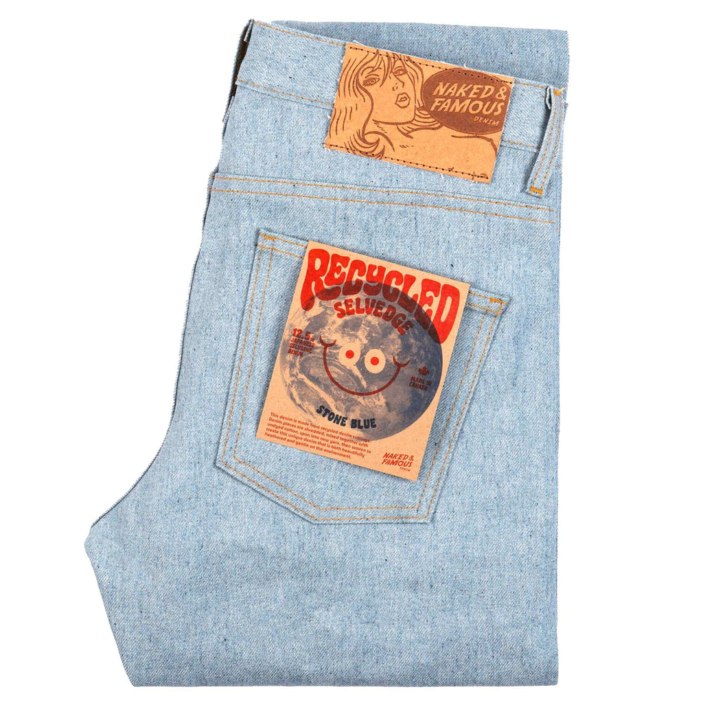 Weird Guy Recycled Selvedge Jeans - Stone Blue