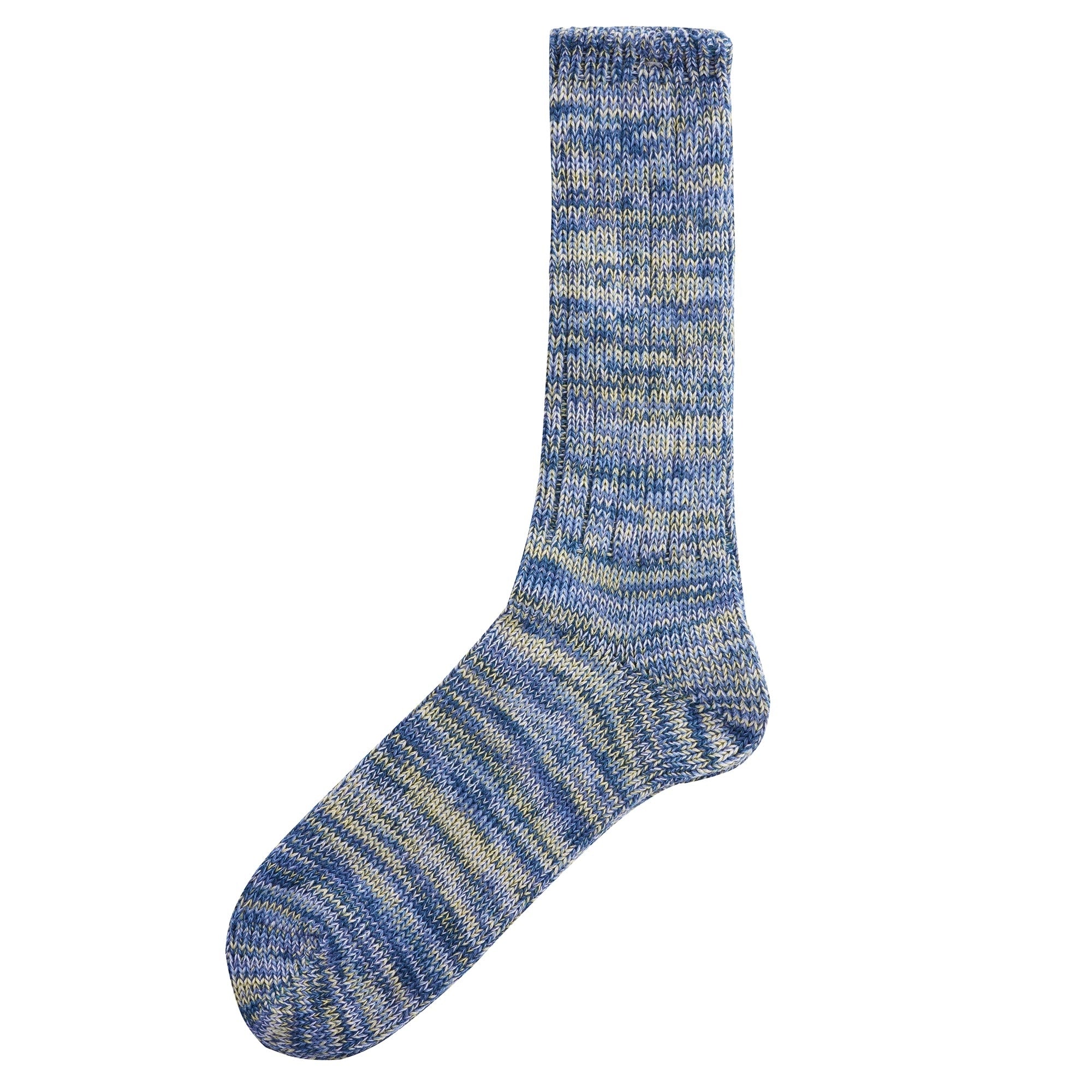 5 Colour Mix Crew Sock - Indigo