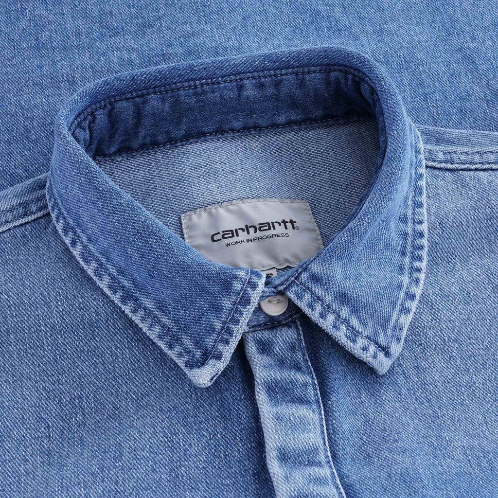 Salinac Shirt Jacket - Blue Worn