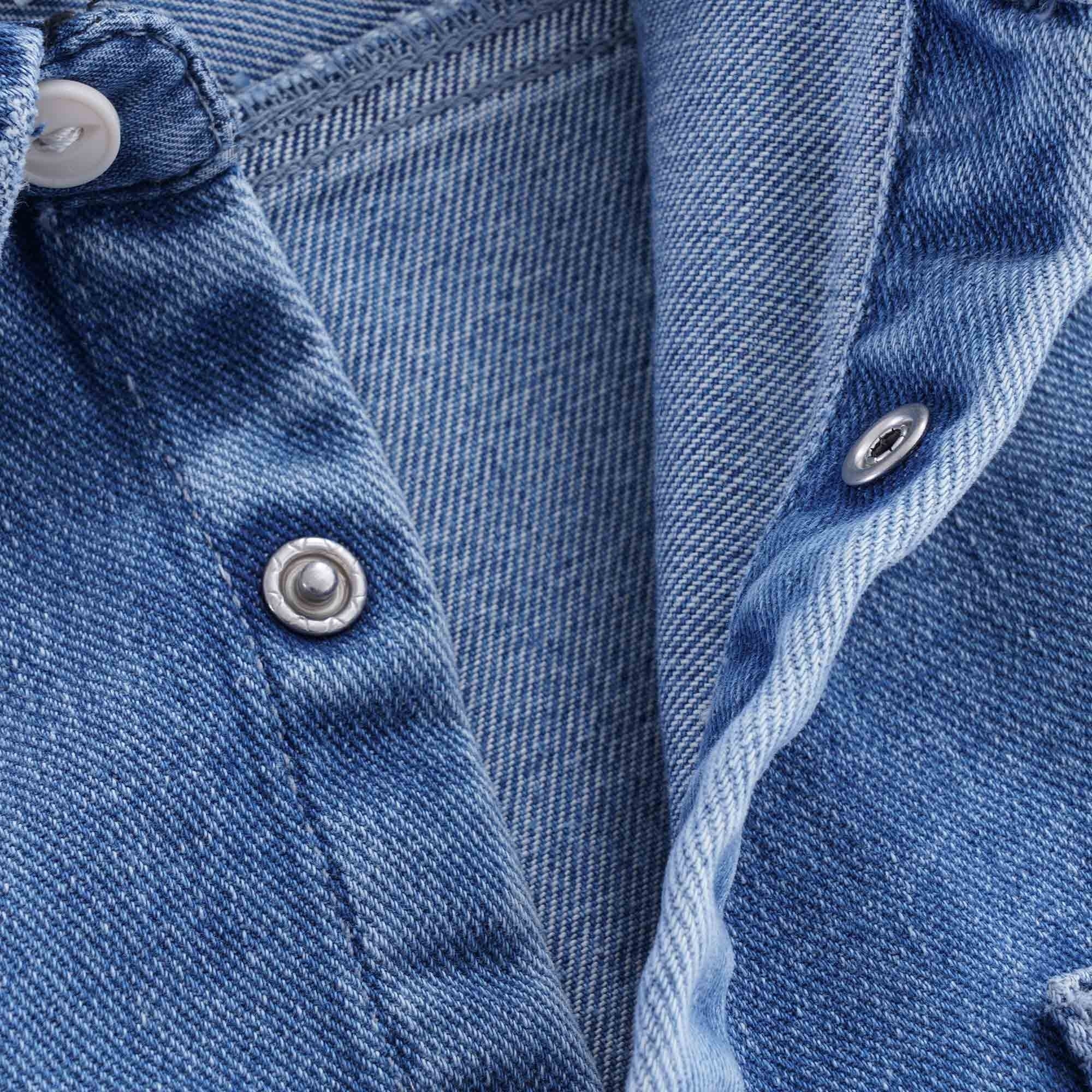Salinac Shirt Jacket - Blue Worn