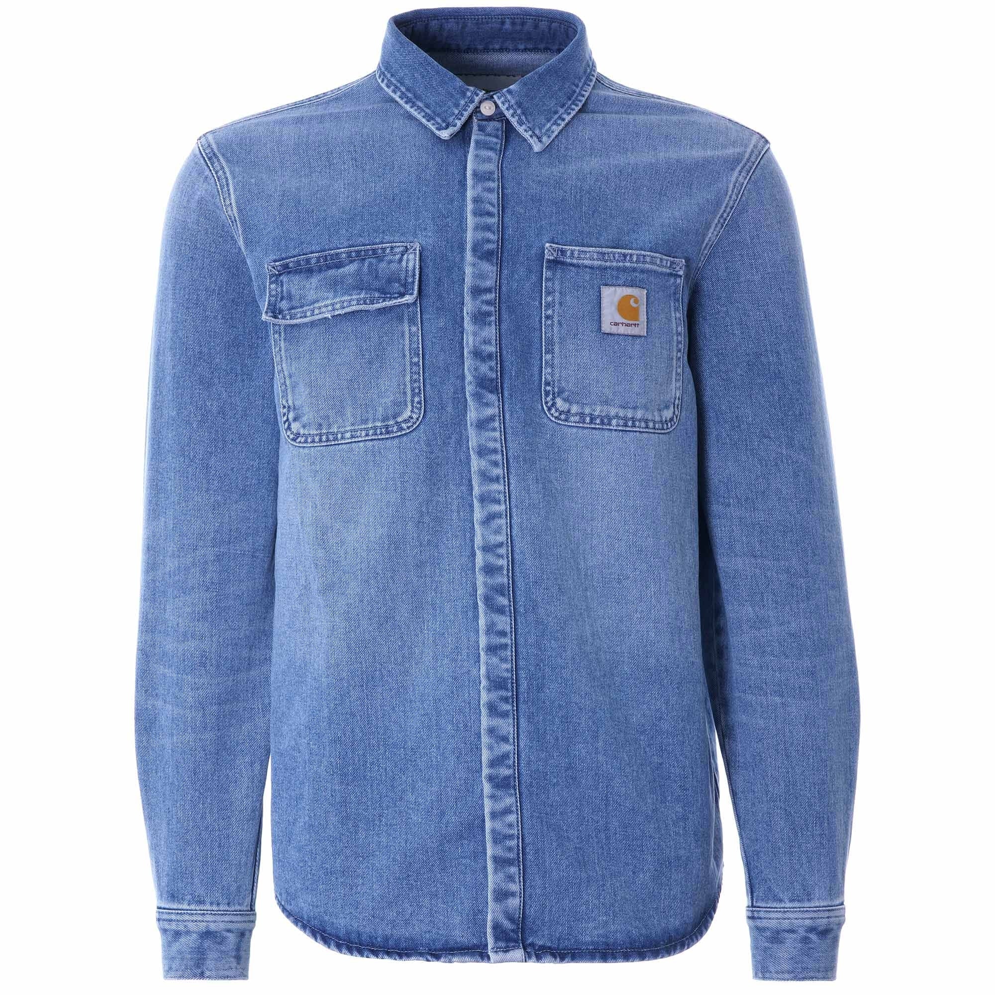Salinac Shirt Jacket - Blue Worn