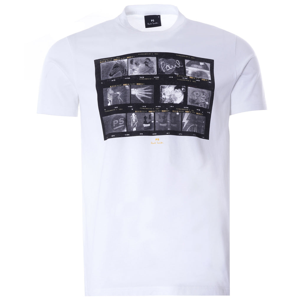 Negatives' Print Organic-Cotton T-Shirt - White