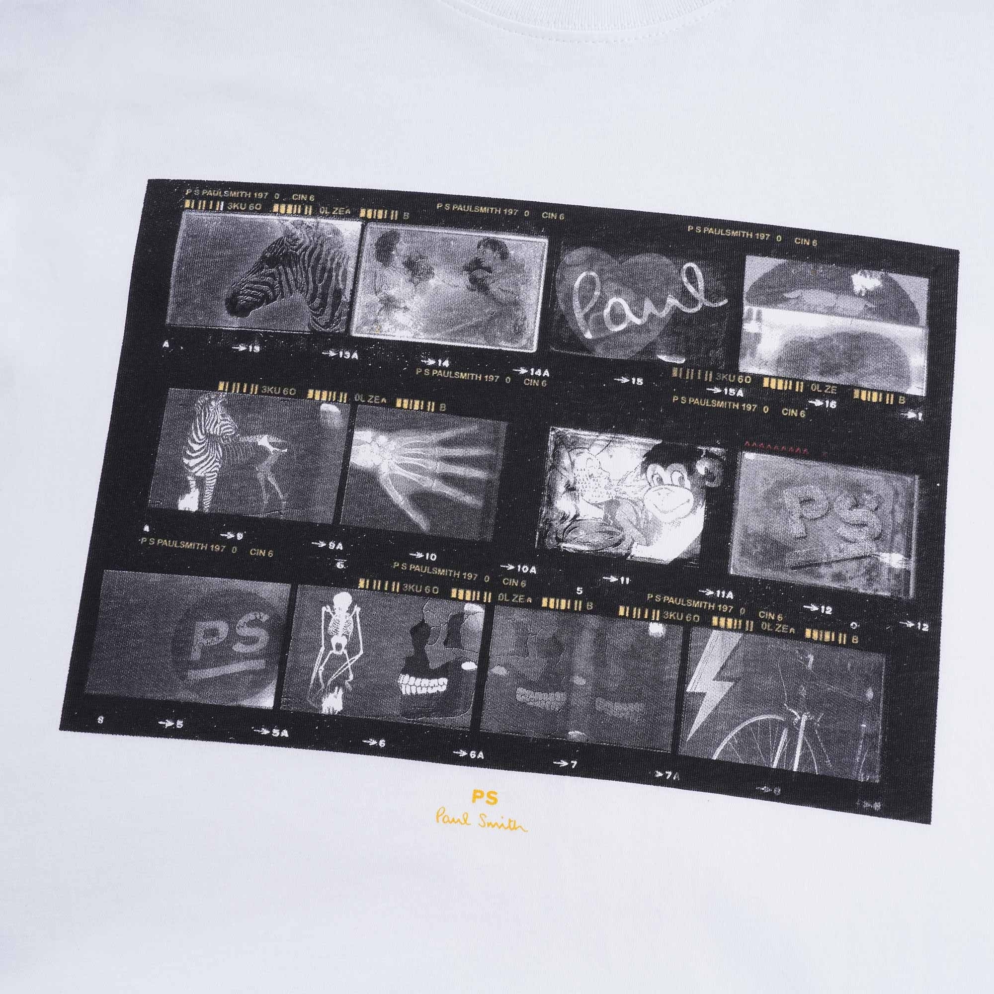 Negatives' Print Organic-Cotton T-Shirt - White