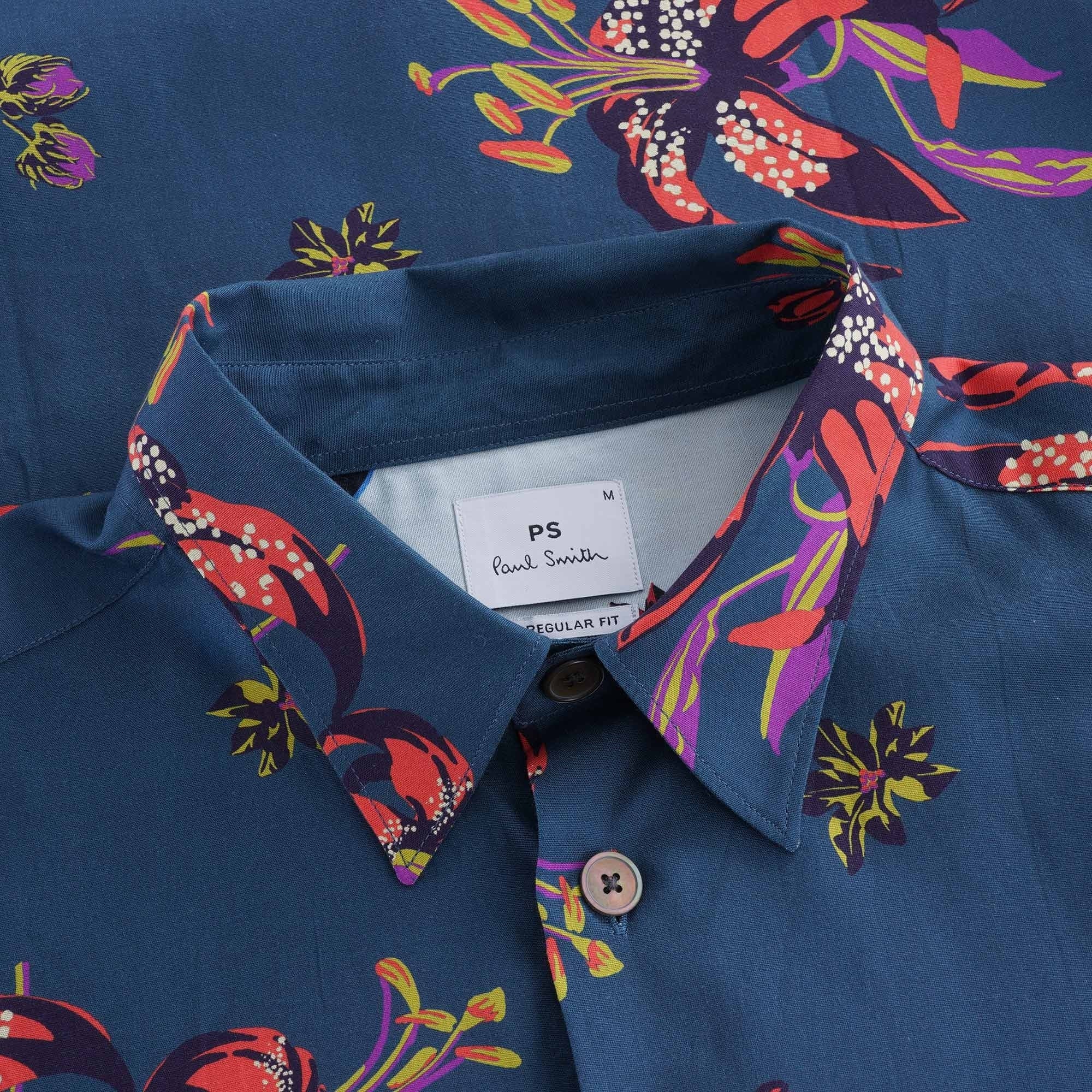 Lillies' Print Lyocell And Cotton Shirt - Blue