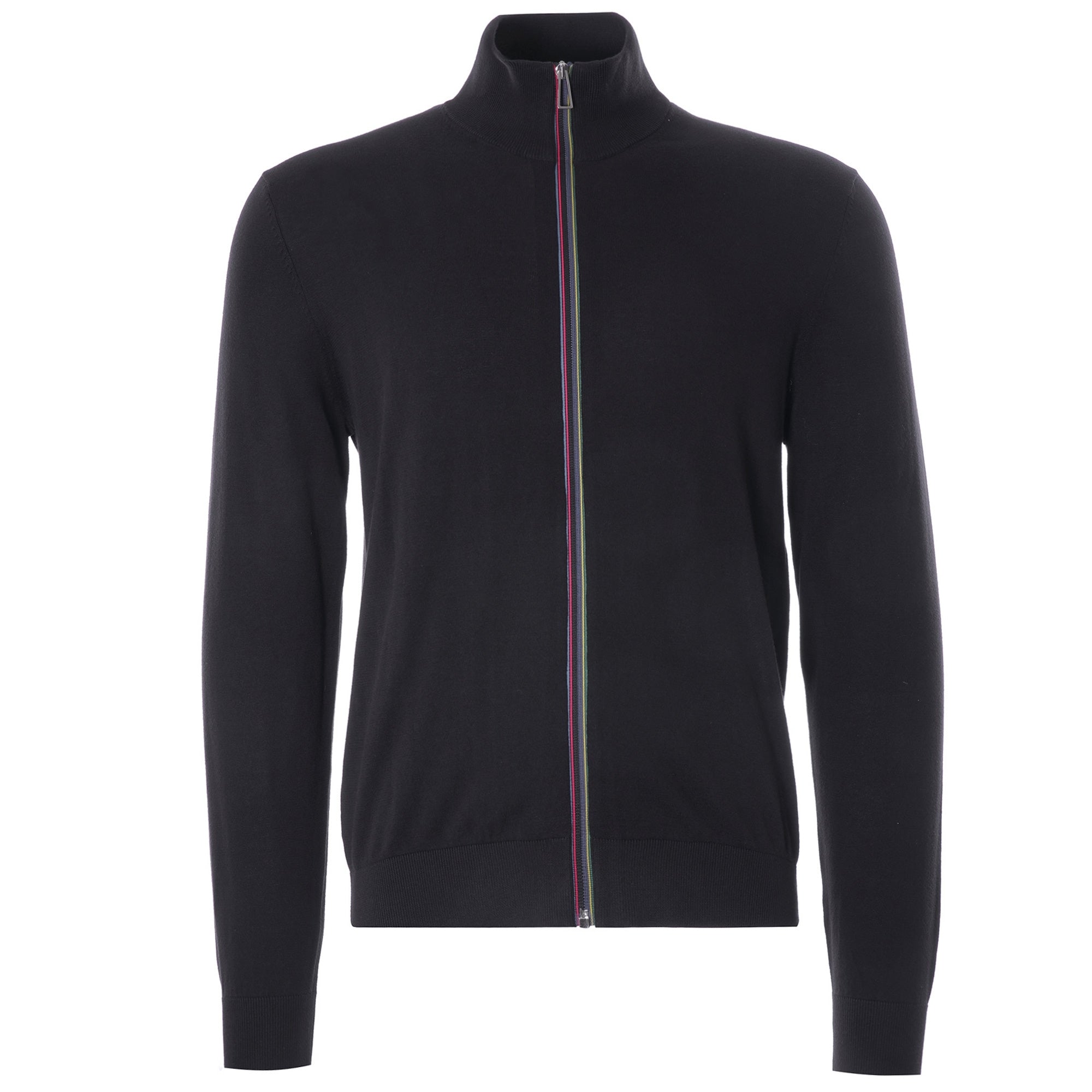 Sports Stripe' Zip Cardigan - Black