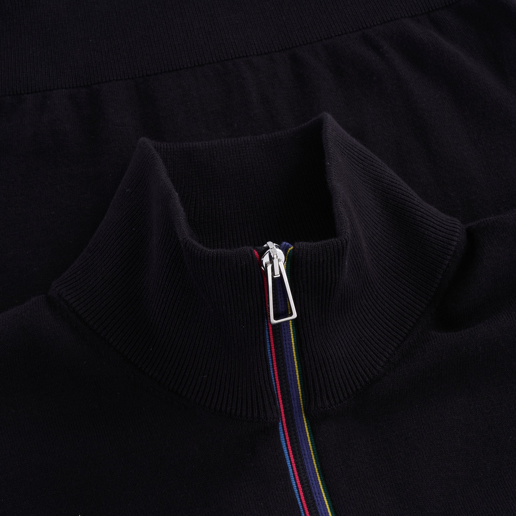 Sports Stripe' Zip Cardigan - Black