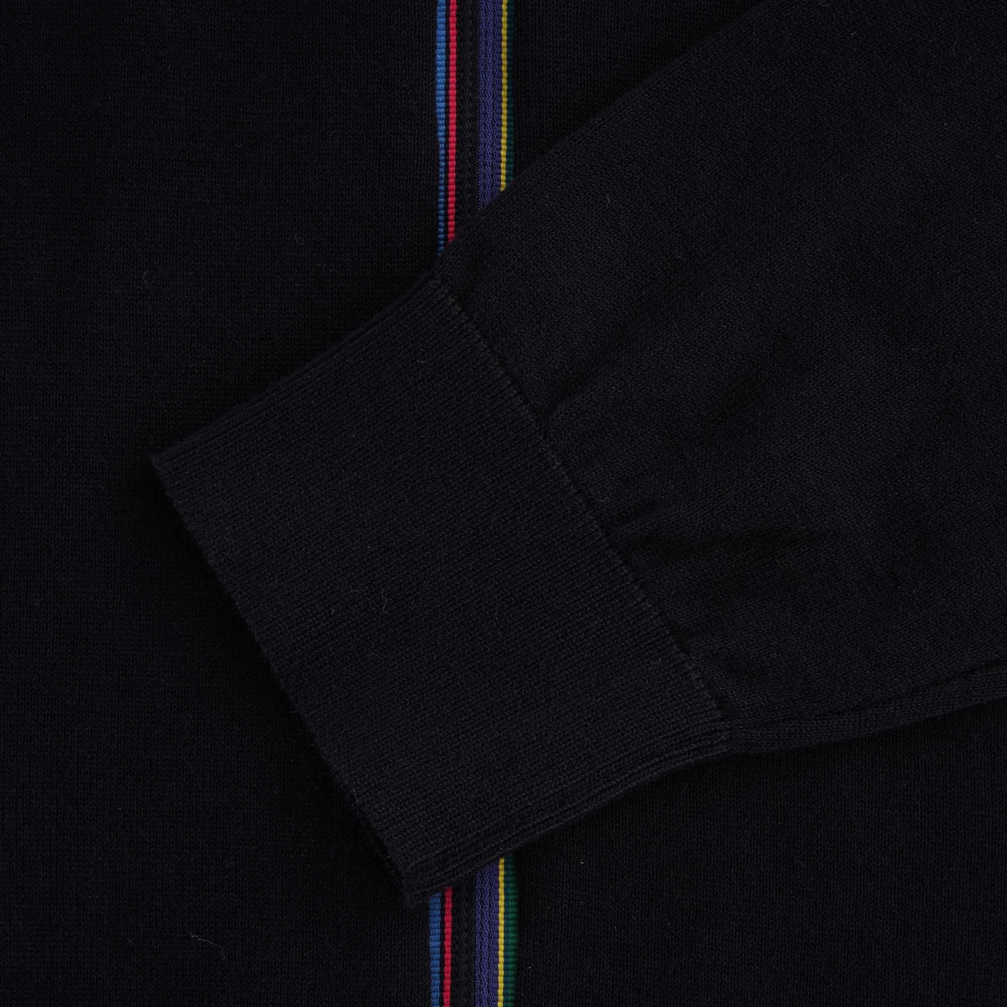 Sports Stripe' Zip Cardigan - Black