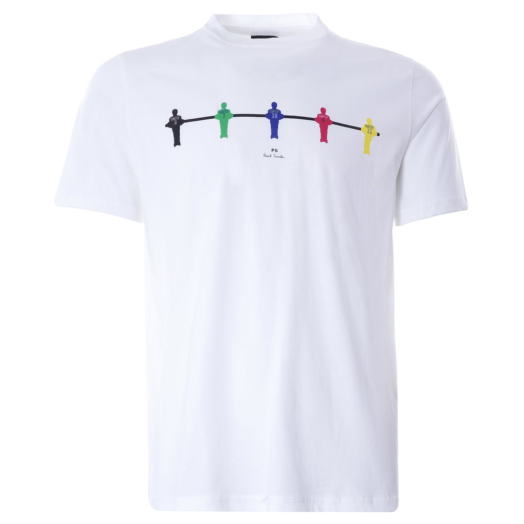 Slim-Fit Organic-Cotton 'Tabletop Football' Print T-Shirt - White