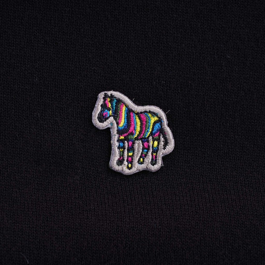 Zebra Logo Knitted Polo Shirt - Black
