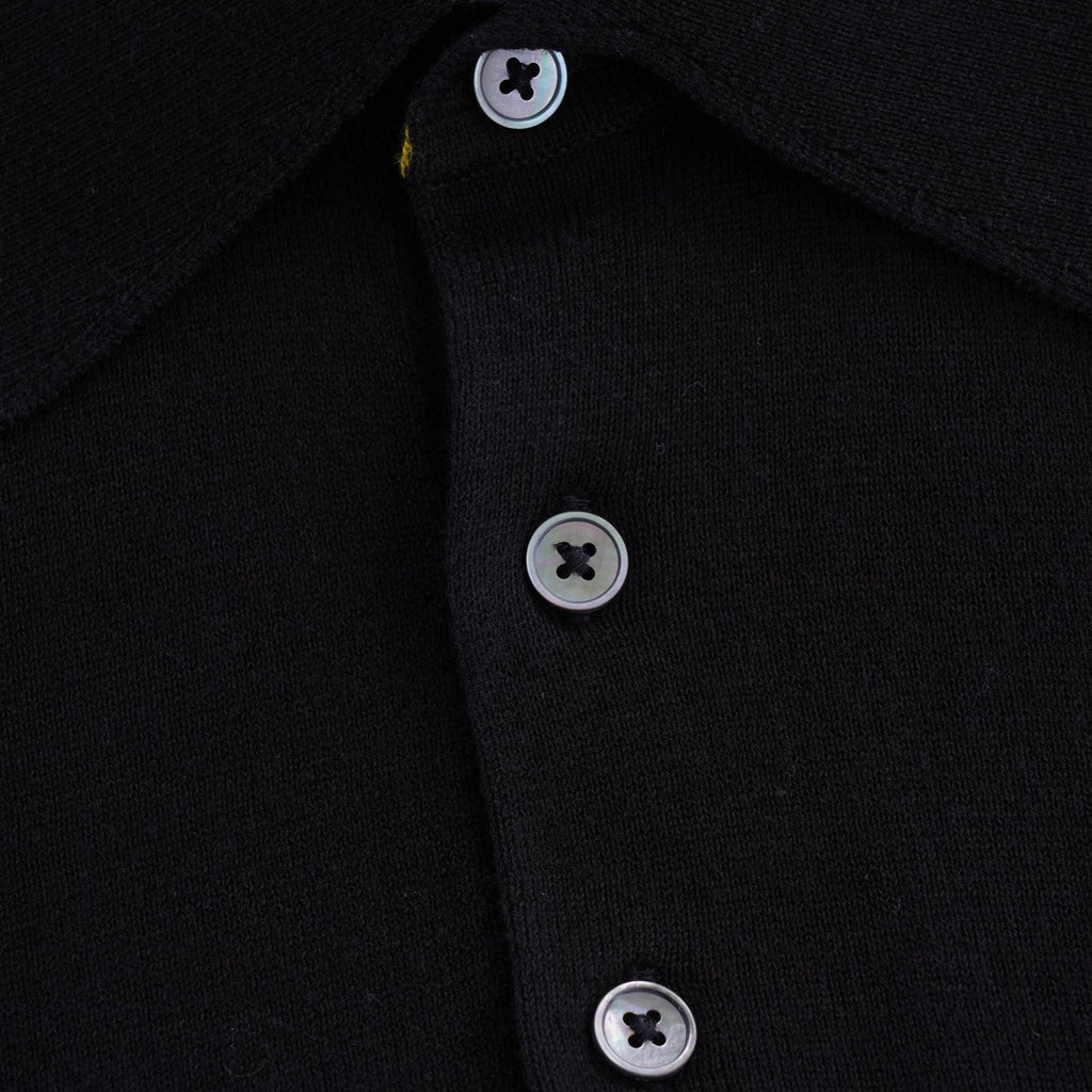 Zebra Logo Knitted Polo Shirt - Black