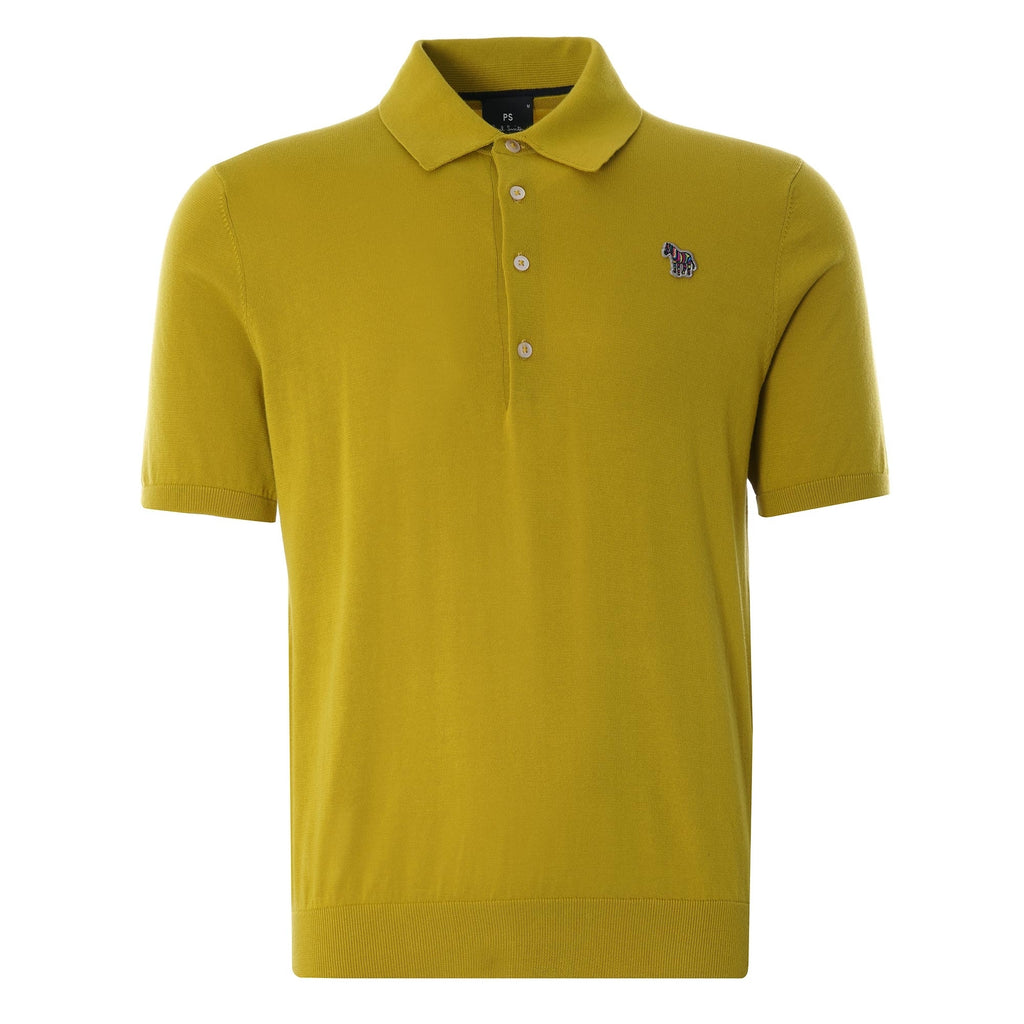 Zebra Logo Knitted Polo Shirt - Acid