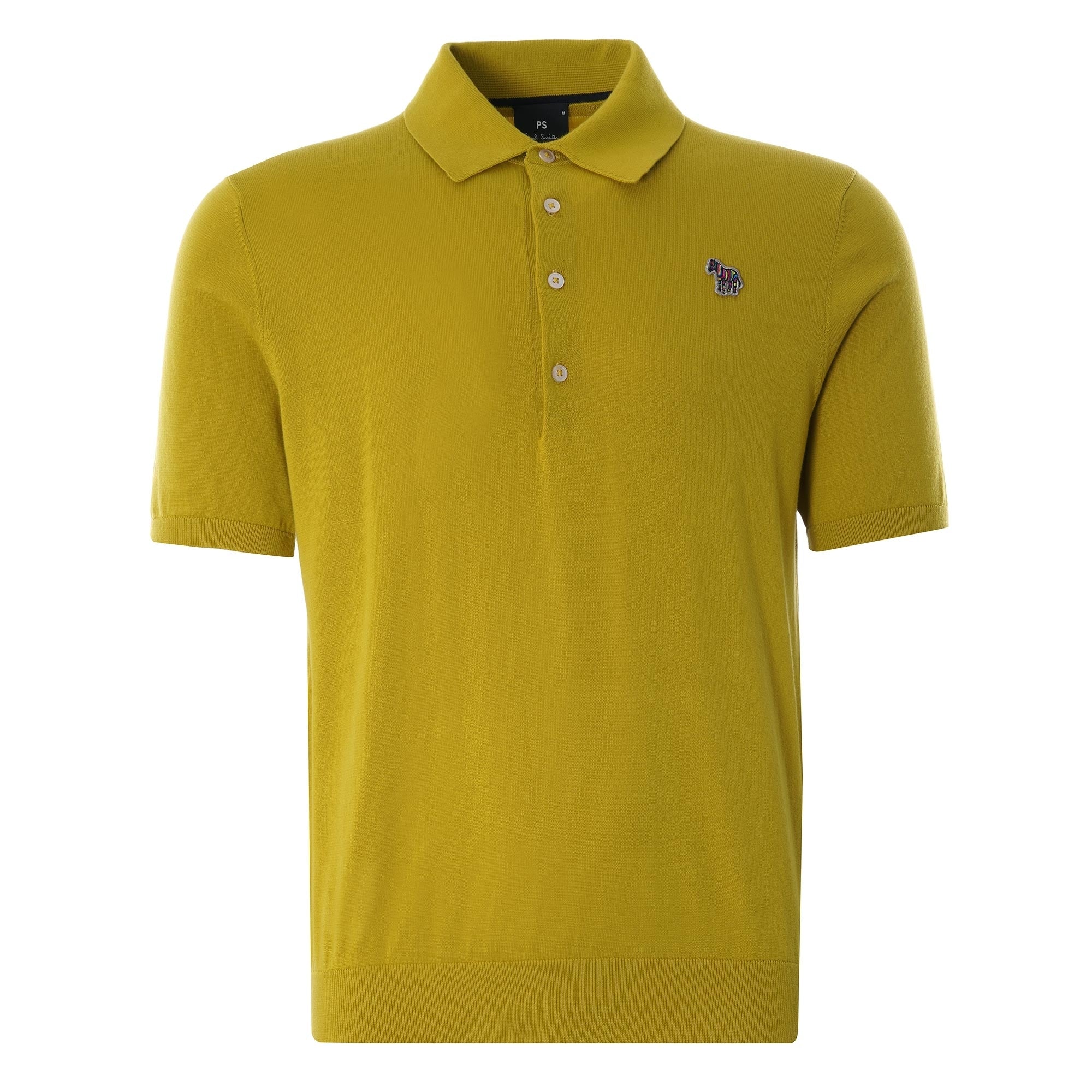 Zebra Logo Knitted Polo Shirt - Acid