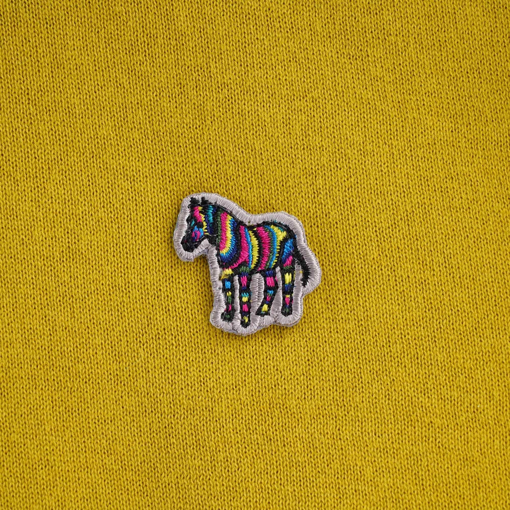 Zebra Logo Knitted Polo Shirt - Acid