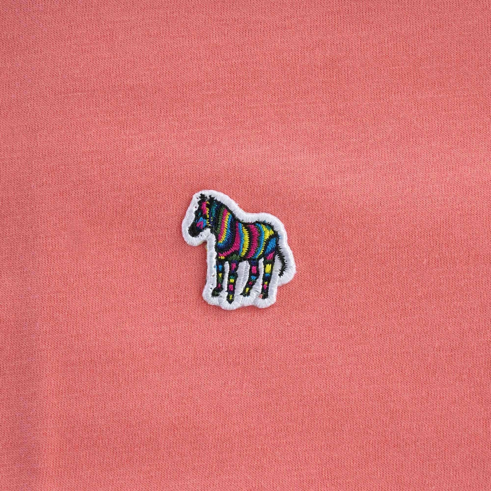 Organic-Cotton Zebra Logo T-Shirt - Coral