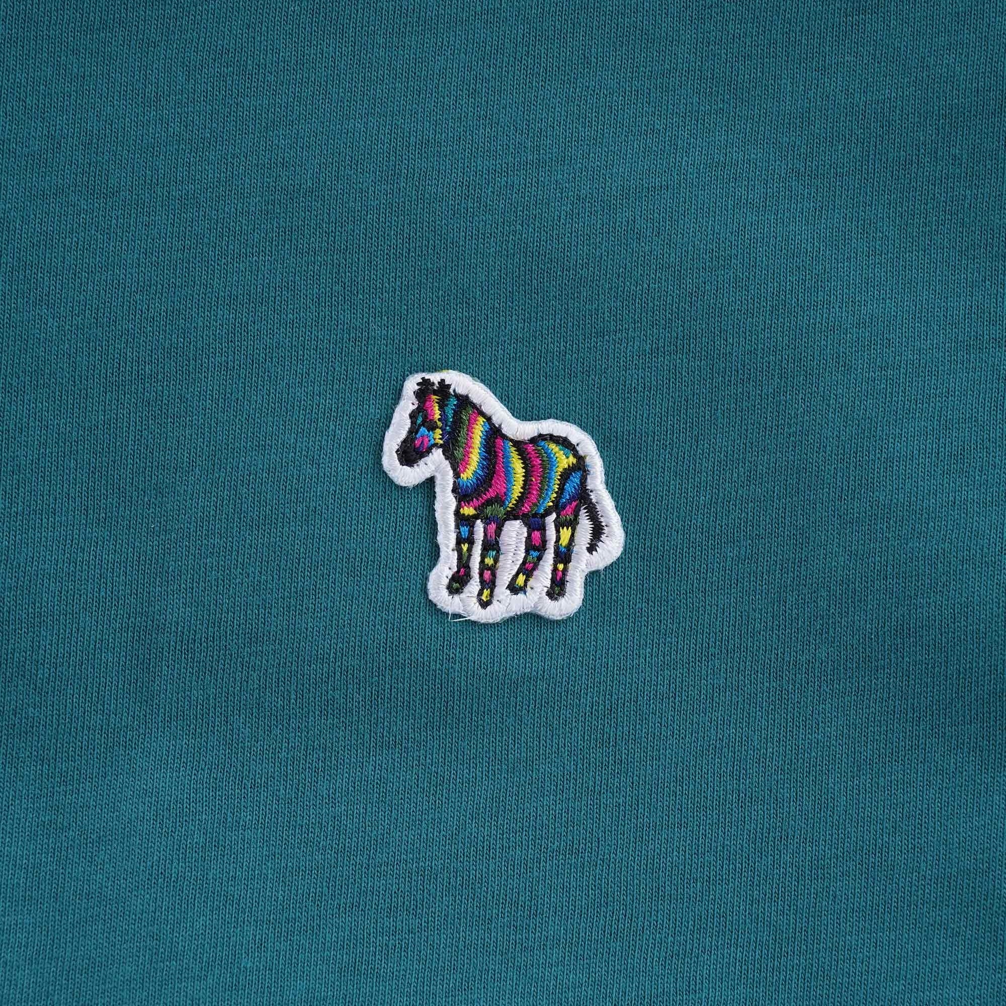 Organic-Cotton Zebra Logo T-Shirt - Green