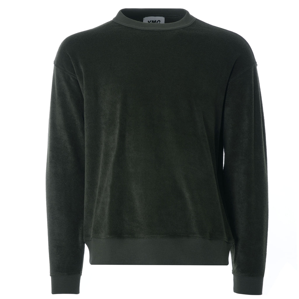 Daisy Age Cotton Towelling Crew Sweatshirt - Dark Olive