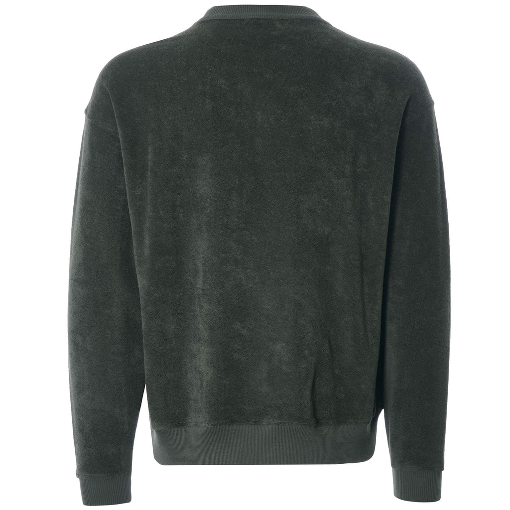 Daisy Age Cotton Towelling Crew Sweatshirt - Dark Olive