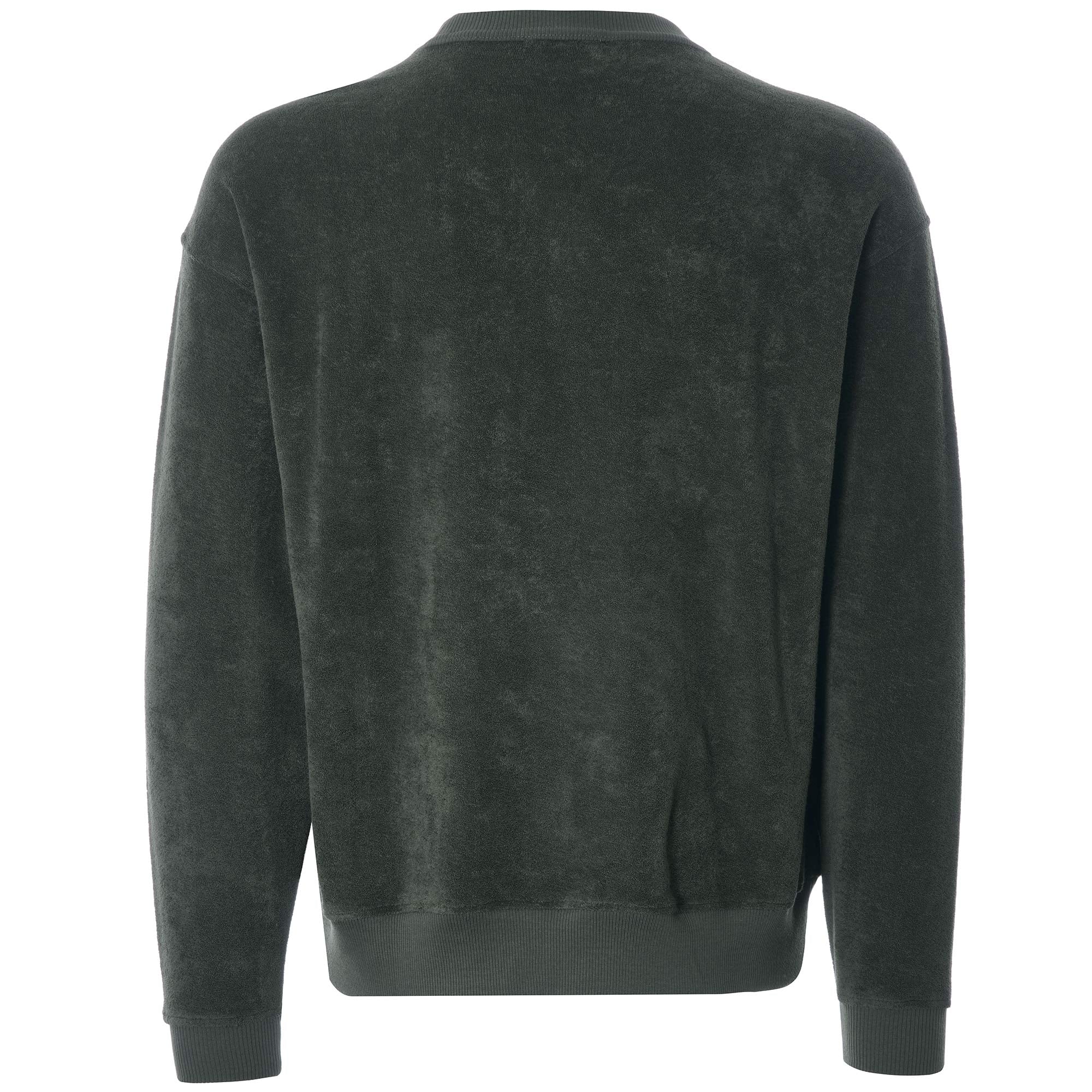Daisy Age Cotton Towelling Crew Sweatshirt - Dark Olive