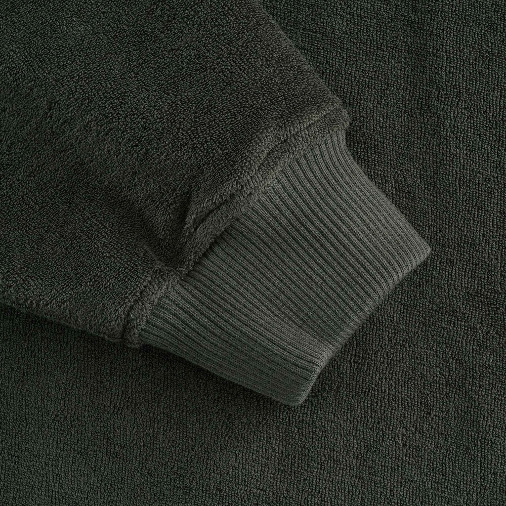 Daisy Age Cotton Towelling Crew Sweatshirt - Dark Olive