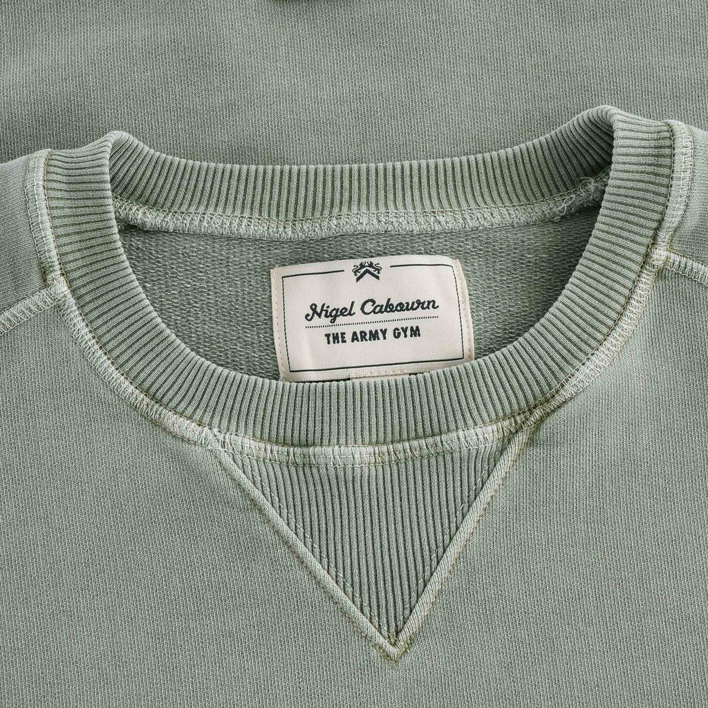 Embroidered Arrow Crew Sweatshirt - Washed Army