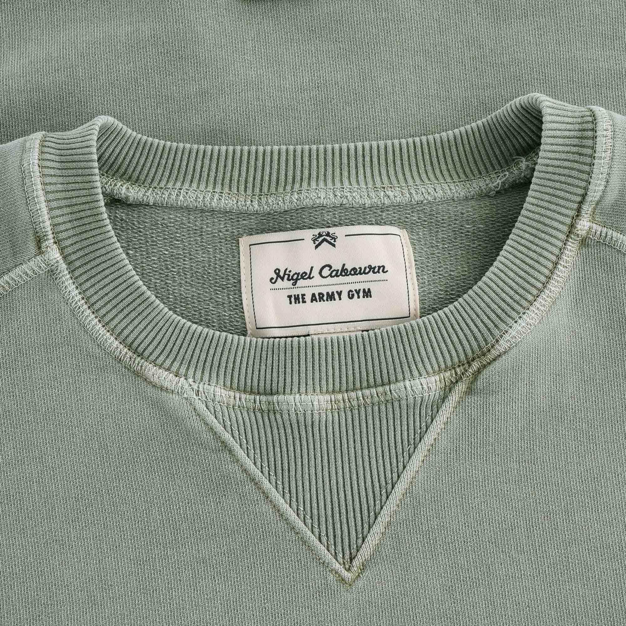 Embroidered Arrow Crew Sweatshirt - Washed Army