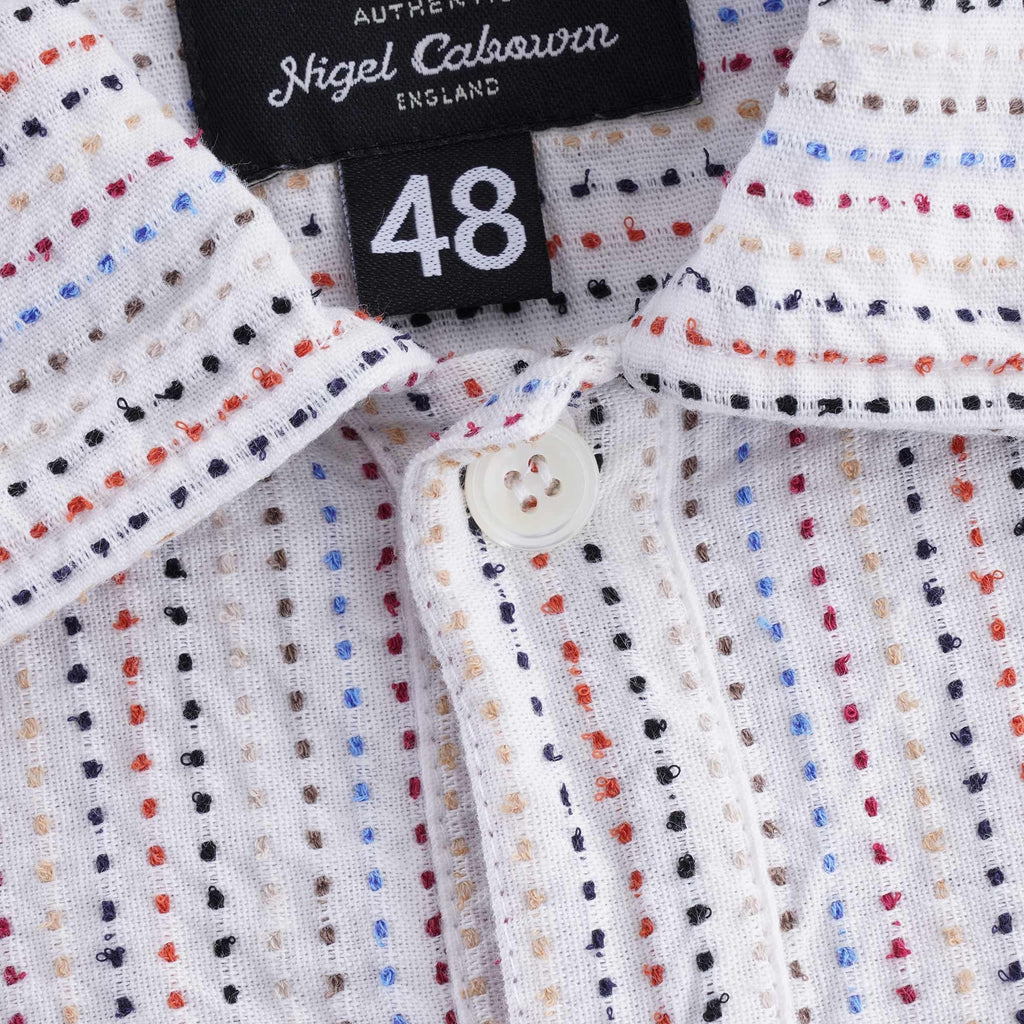 Short Sleeve Dot Shirt - White