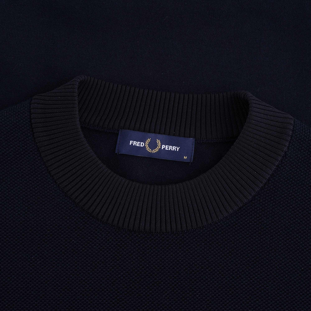 Tipped Cuff Knitted T-Shirt - Navy