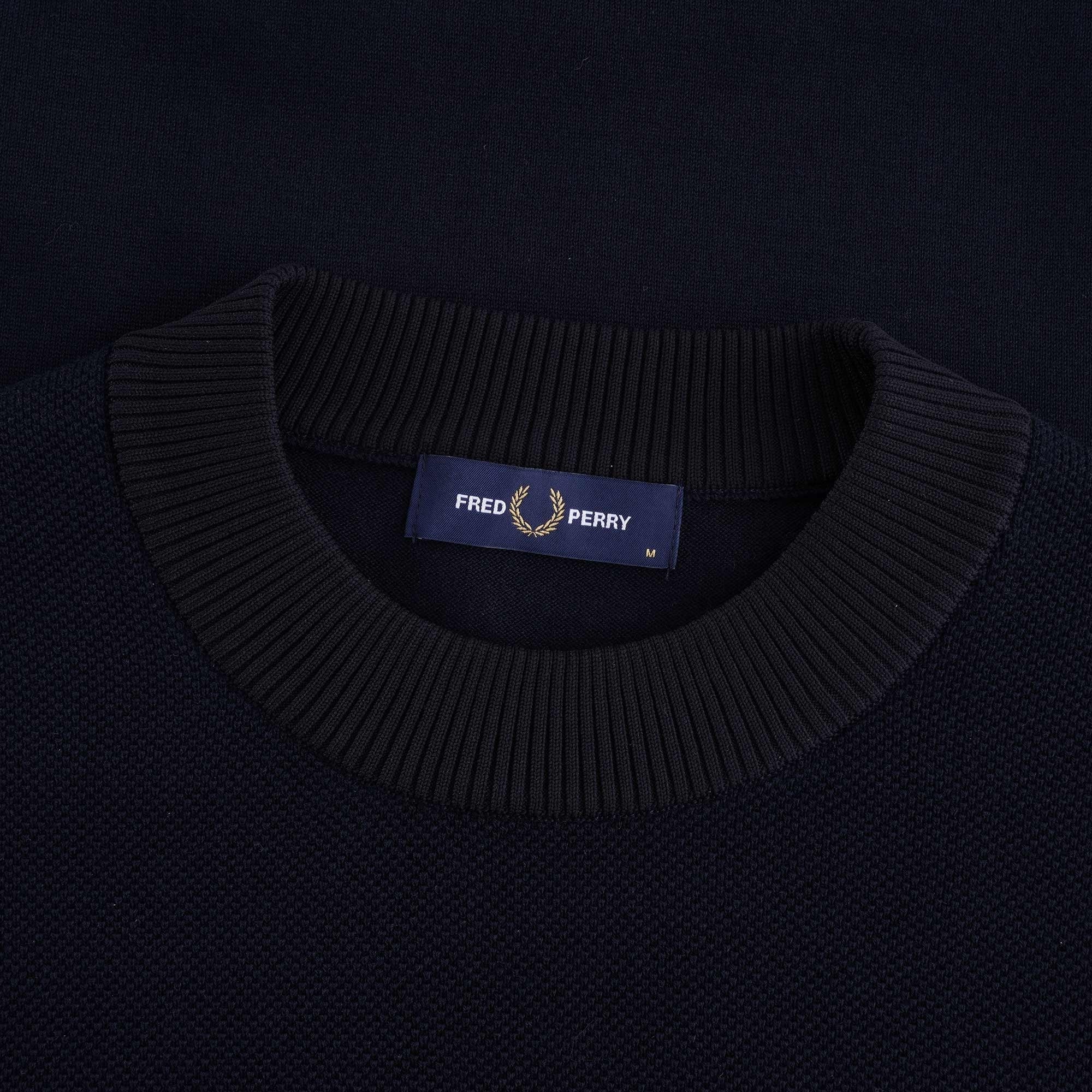 Tipped Cuff Knitted T-Shirt - Navy