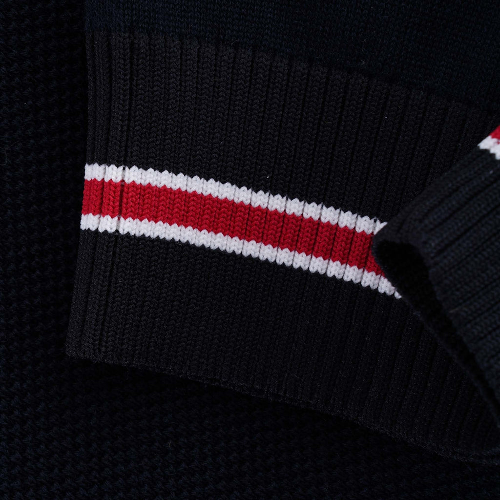 Tipped Cuff Knitted T-Shirt - Navy