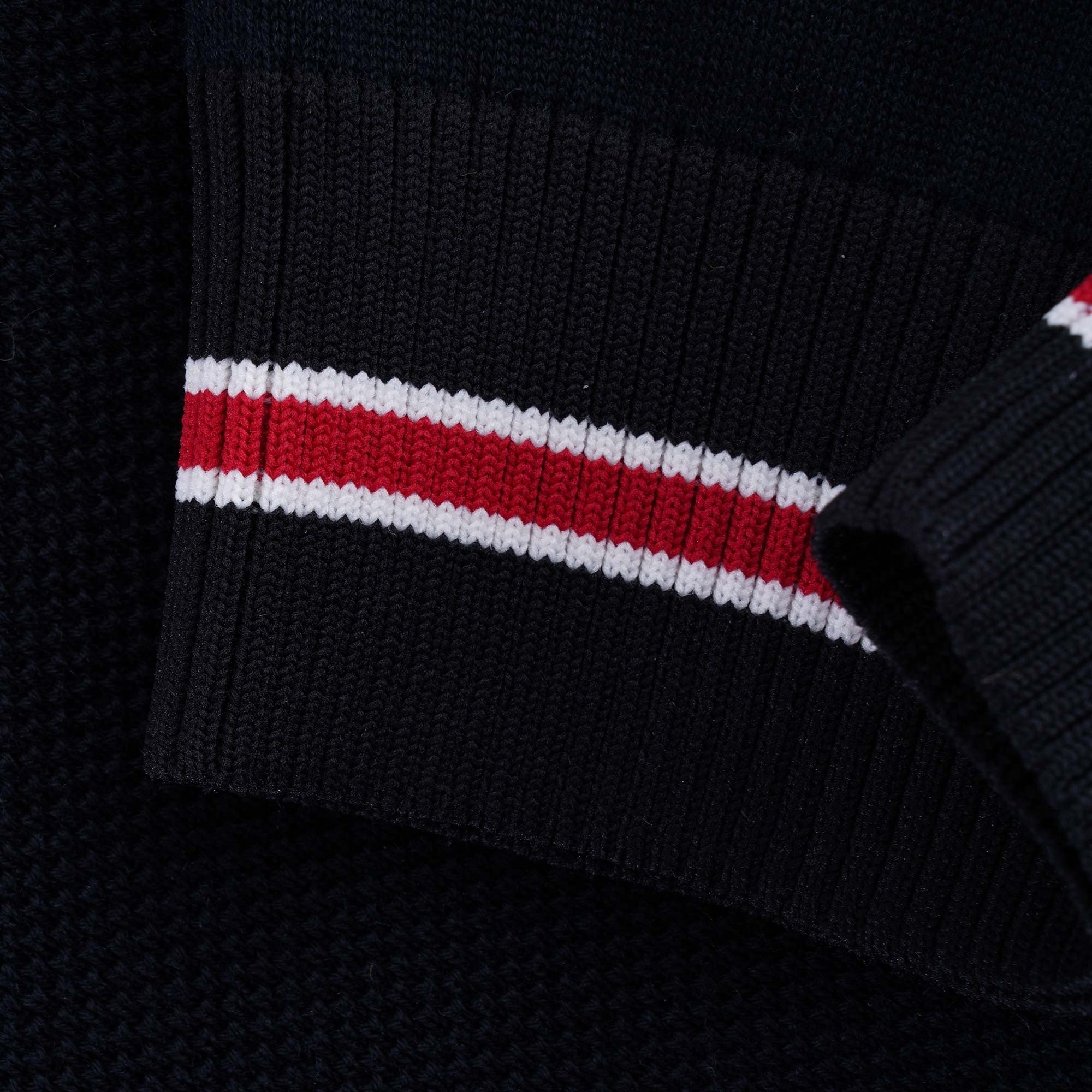 Tipped Cuff Knitted T-Shirt - Navy