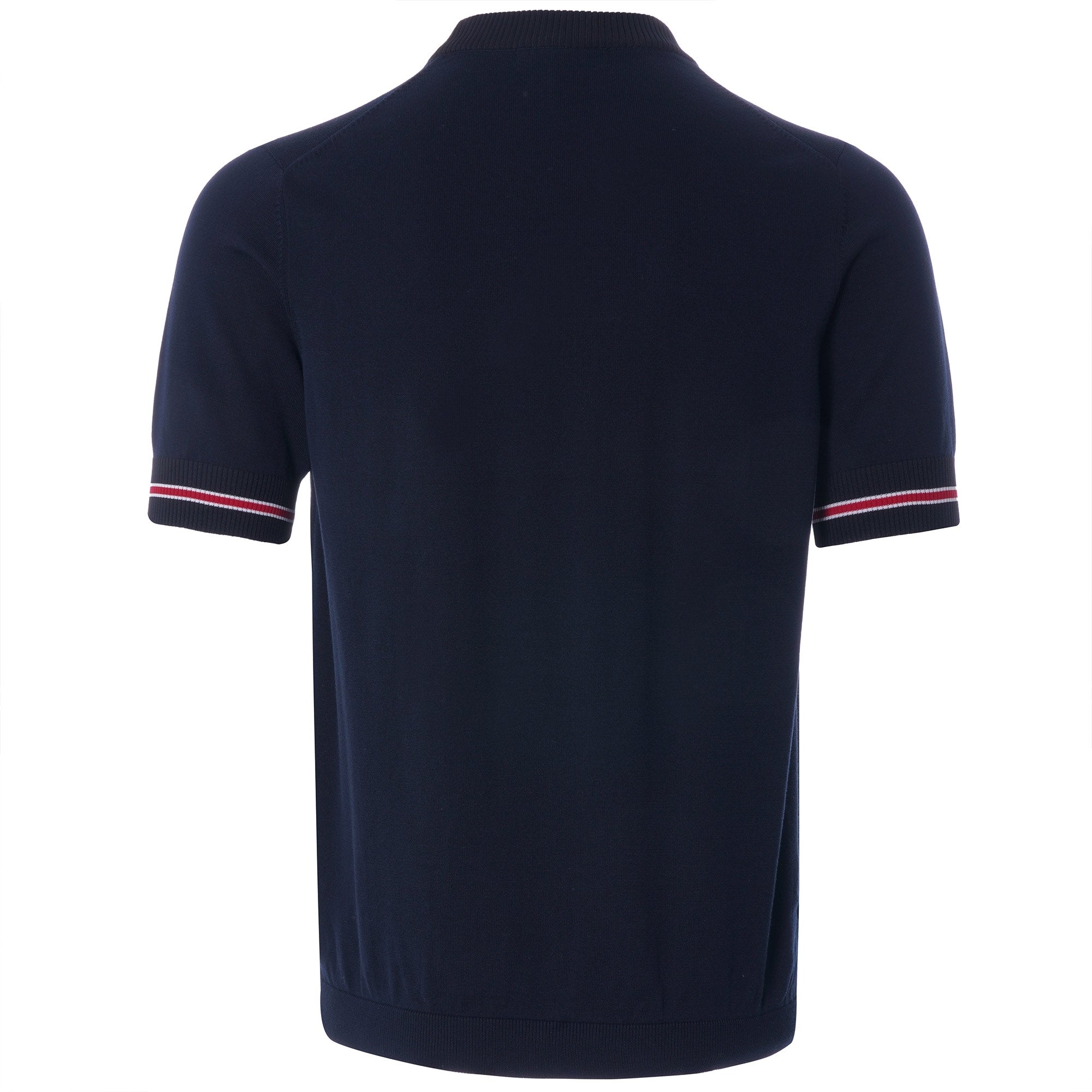 Tipped Cuff Knitted T-Shirt - Navy