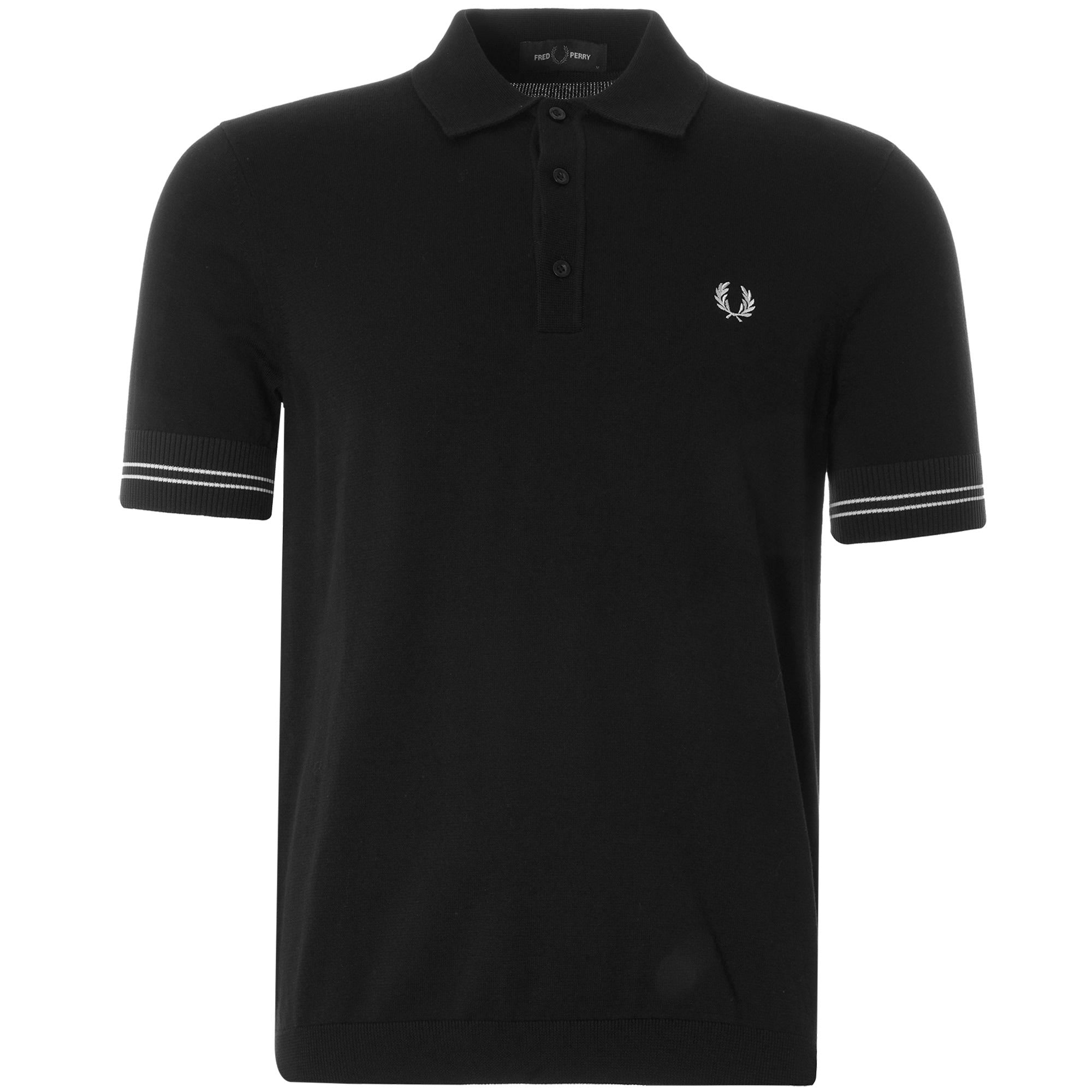 Contrast Panel Knitted Shirt - Black