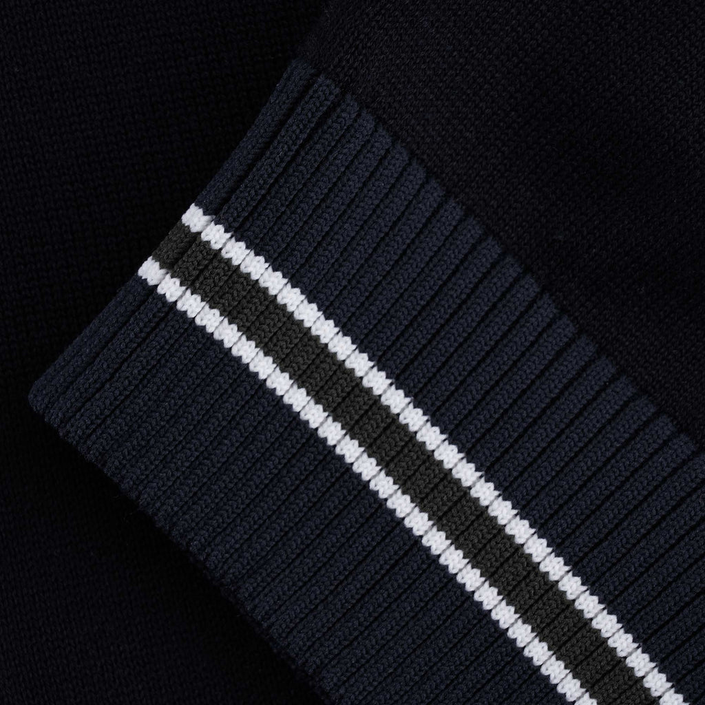 Contrast Panel Knitted Shirt - Black