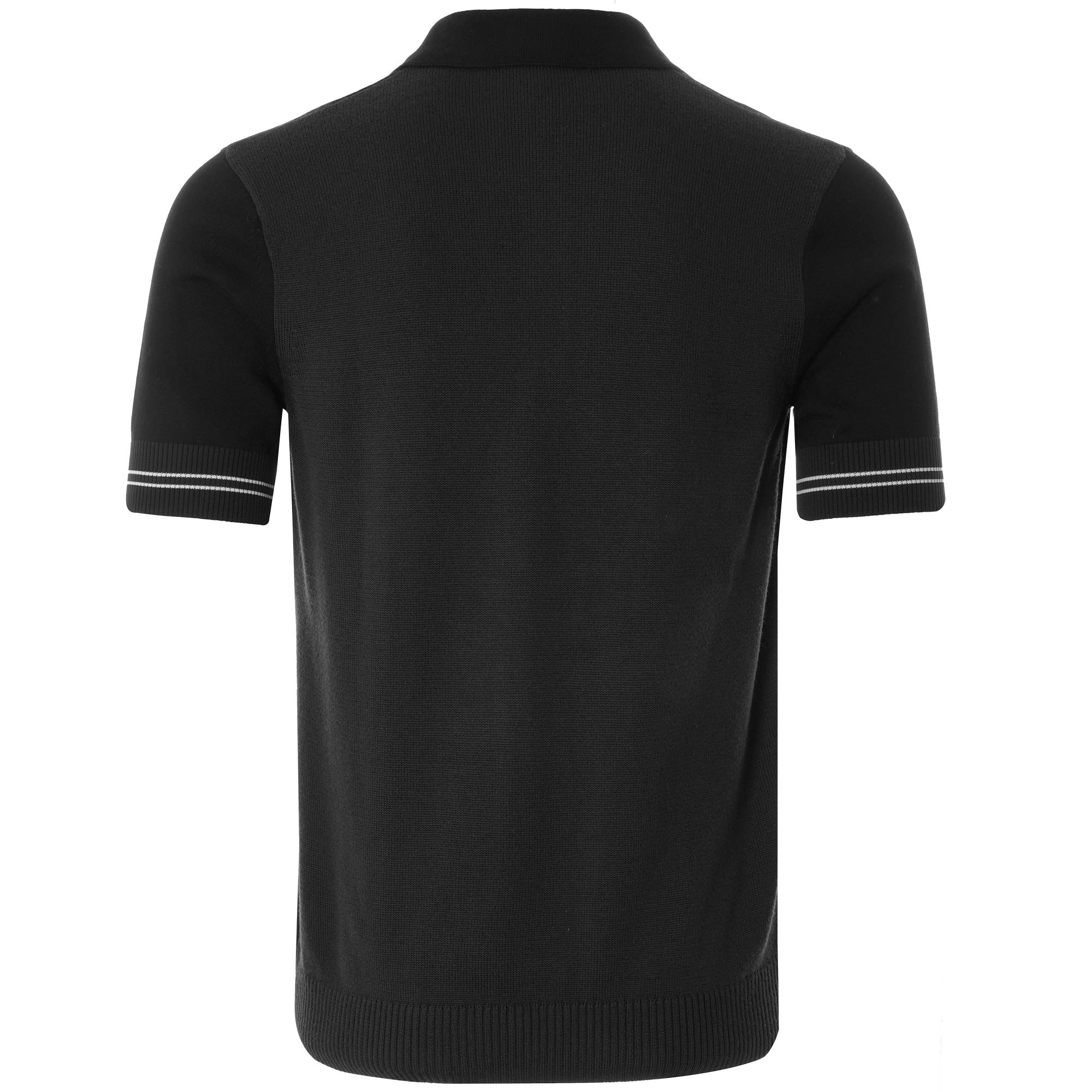 Contrast Panel Knitted Shirt - Black