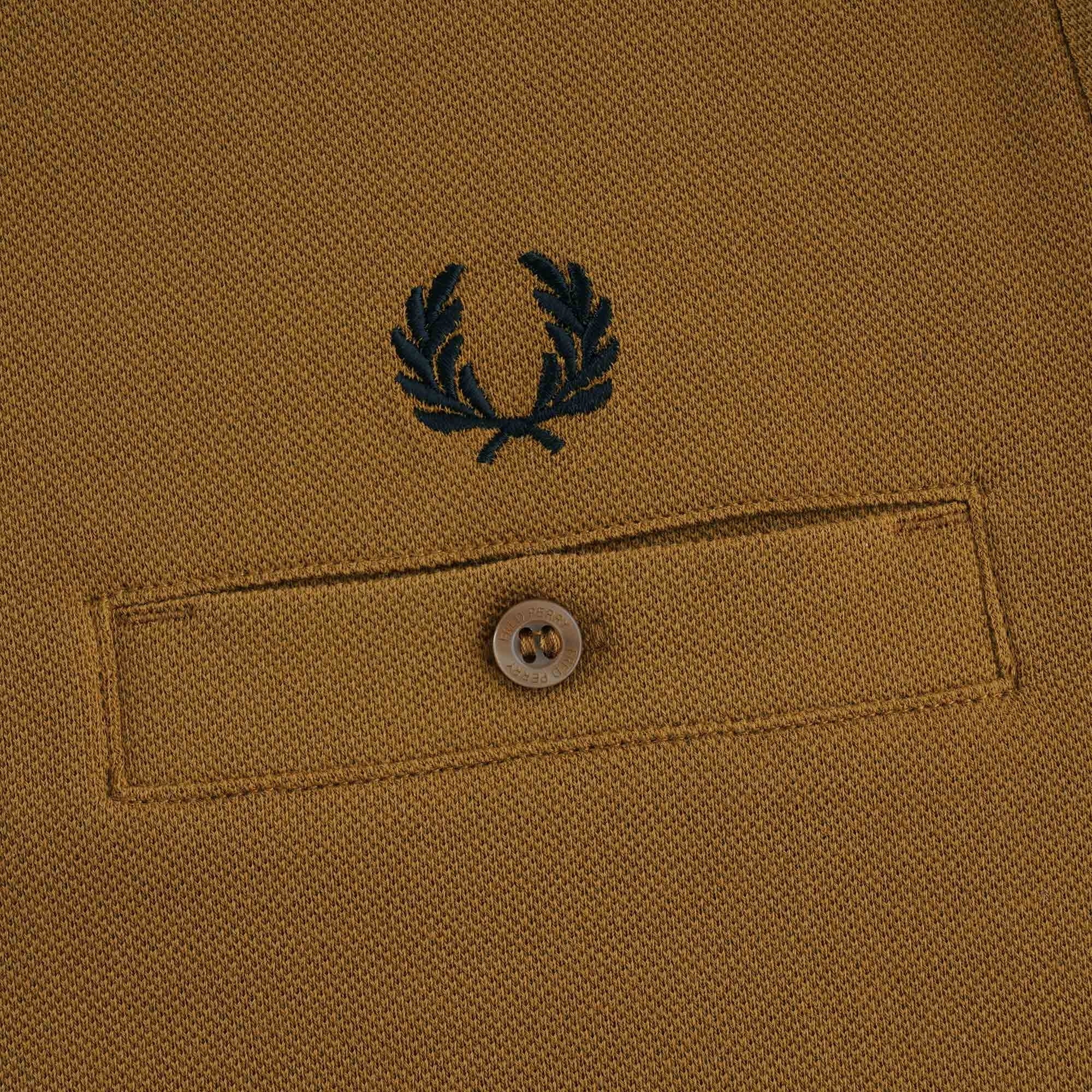 Pocket Detail Pique T Shirt - Dark Caramel