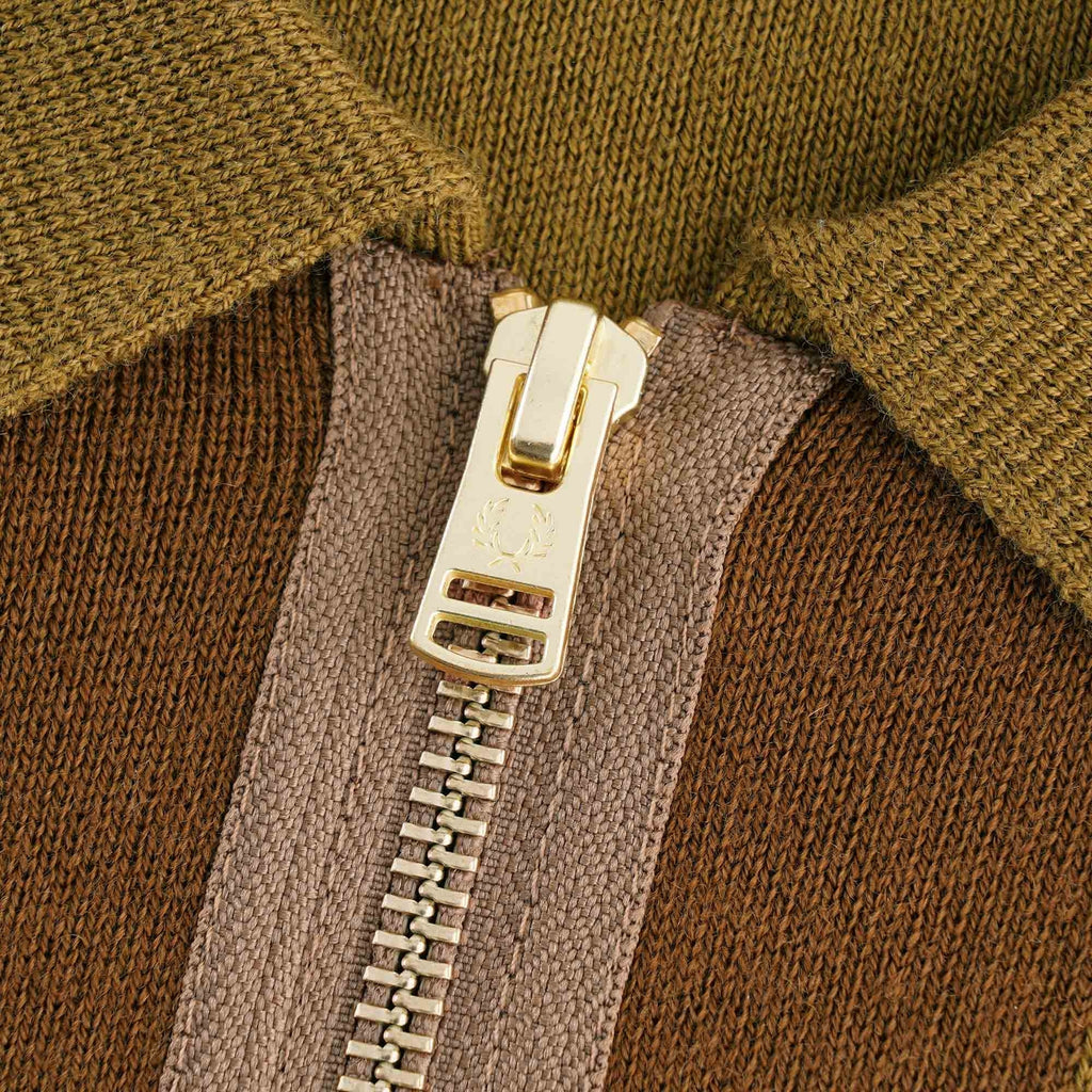 Zip Through Cardigan - Dark Caramel