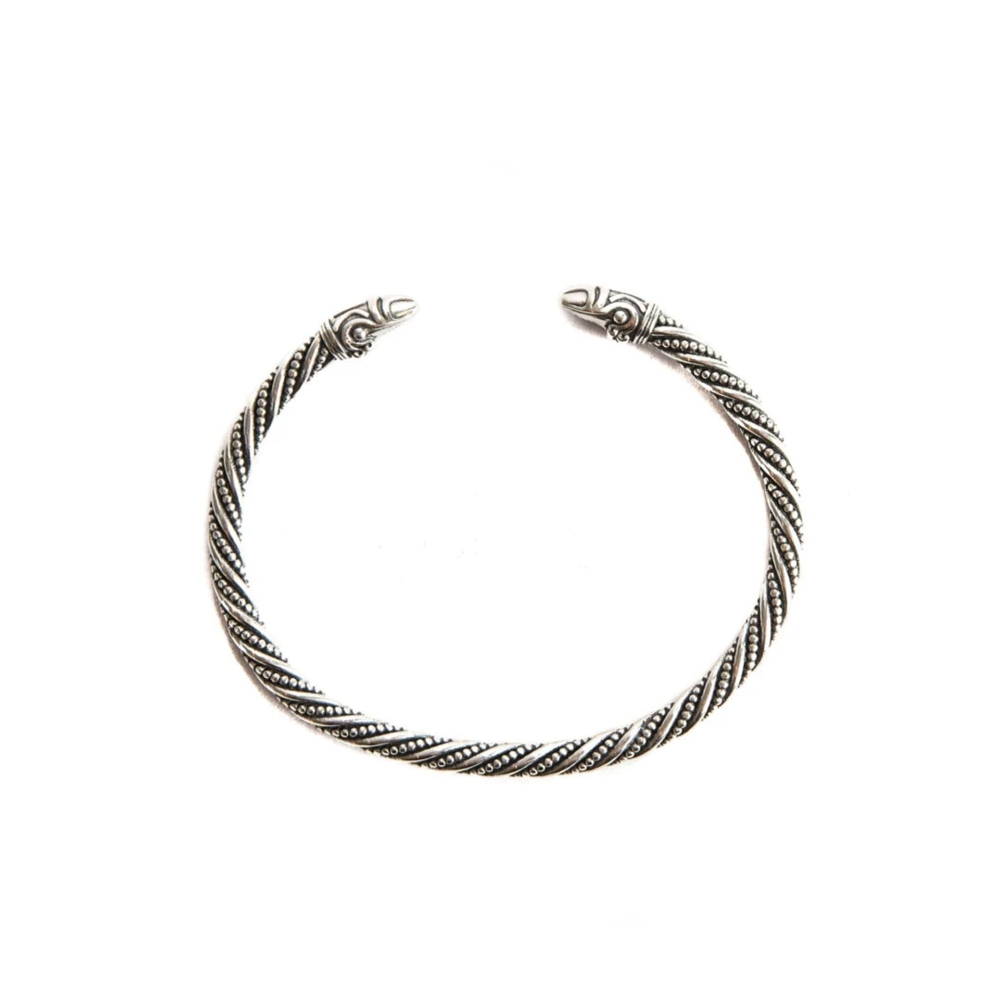 Silver Spiked Detailed Bangle - Silver