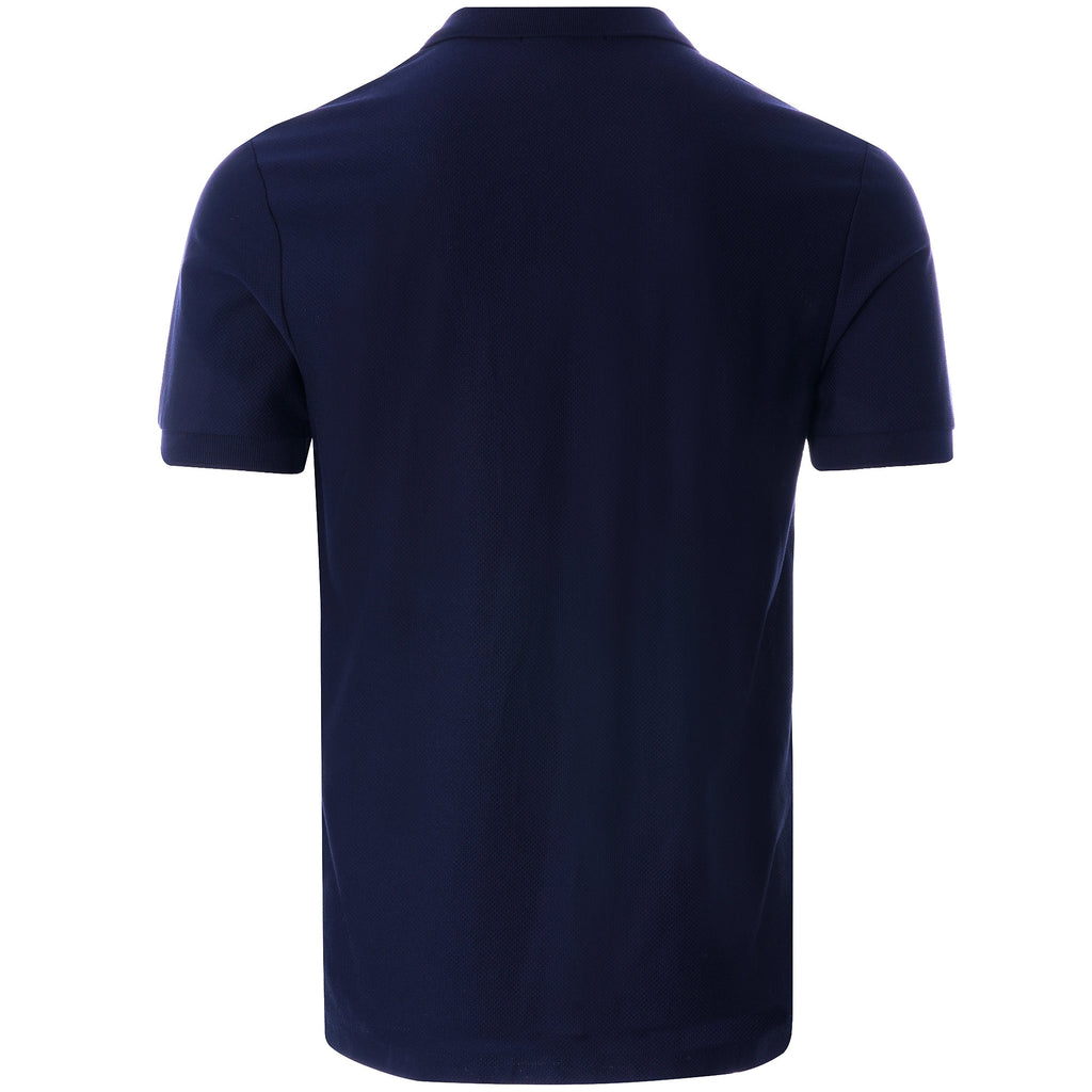 Striped Piqu Polo Shirt - Navy