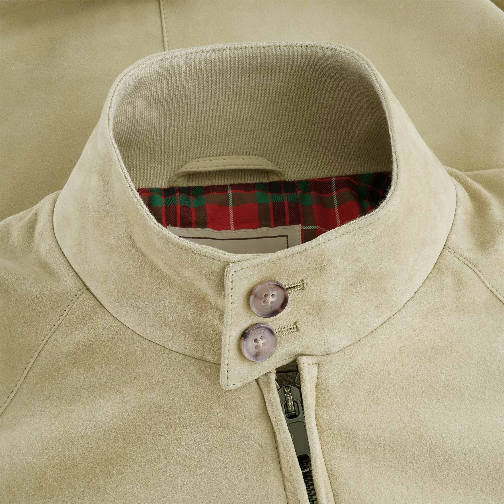 G9 Suede Harrington Jacket - Cream