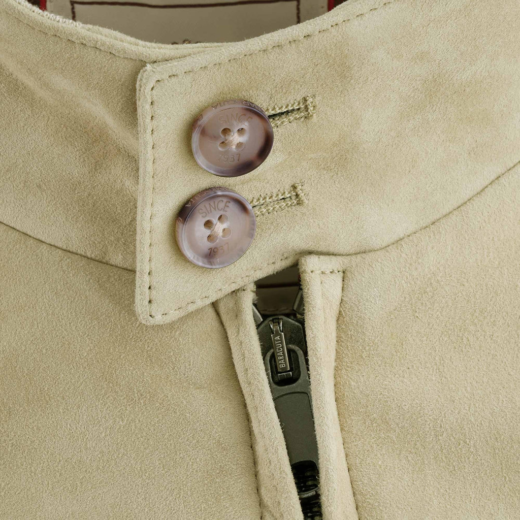 G9 Suede Harrington Jacket - Cream