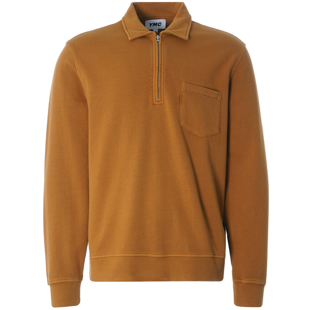 Sugden Cotton Loopback Zip Sweatshirt - Yellow