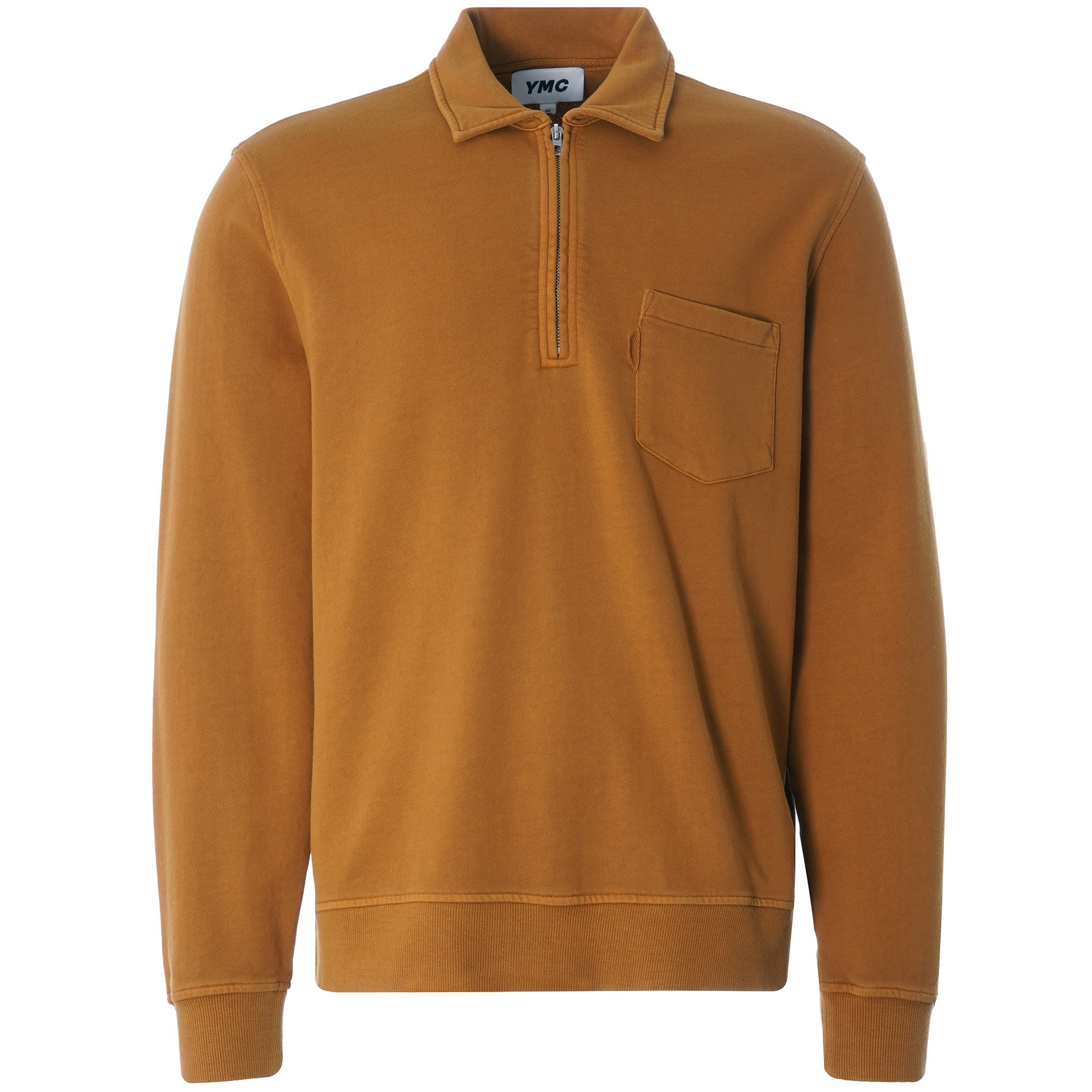 Sugden Cotton Loopback Zip Sweatshirt - Yellow