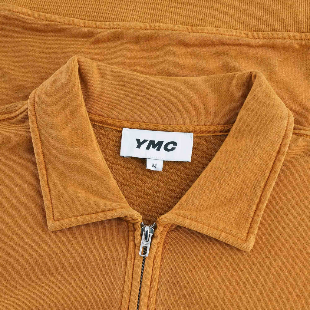 Sugden Cotton Loopback Zip Sweatshirt - Yellow