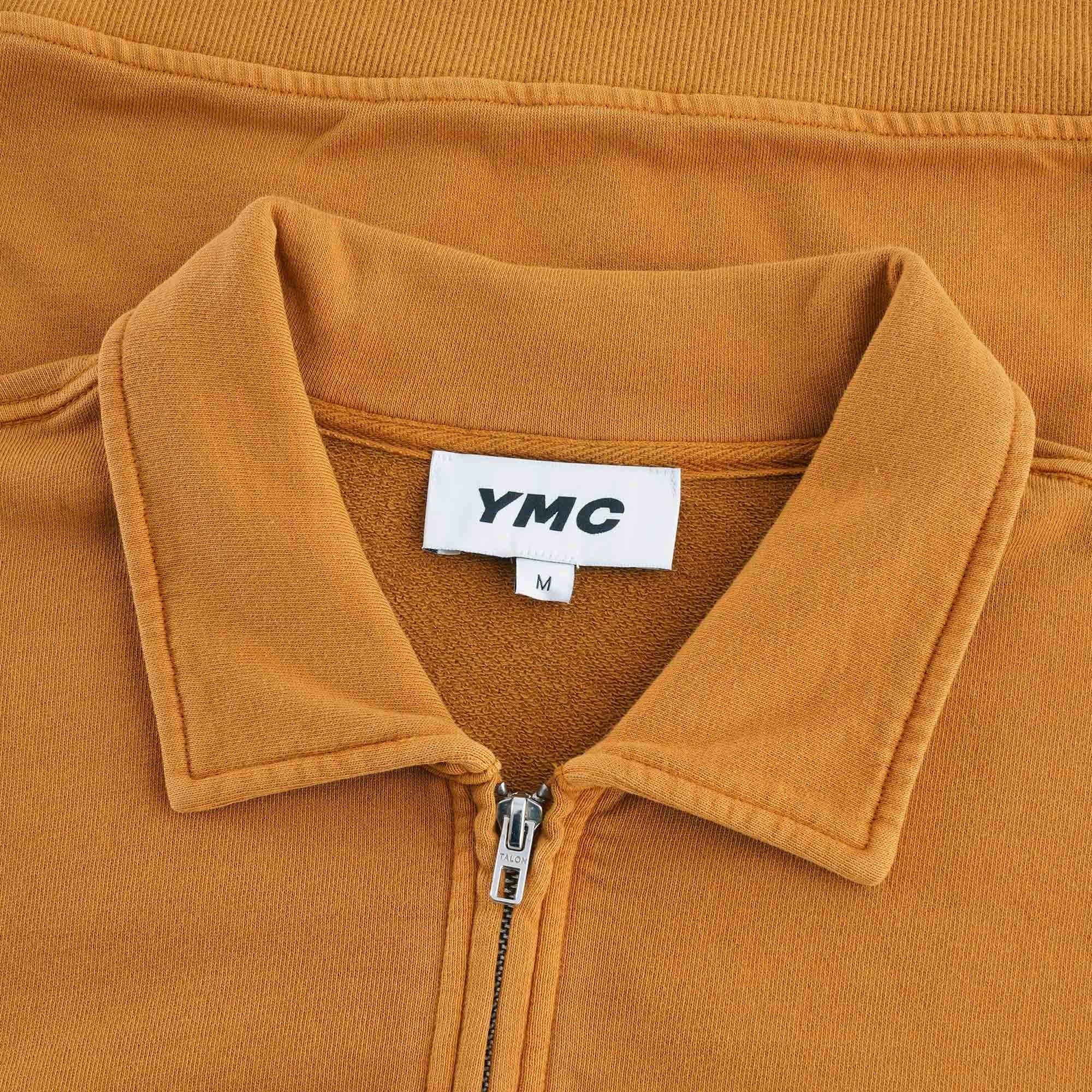 Sugden Cotton Loopback Zip Sweatshirt - Yellow