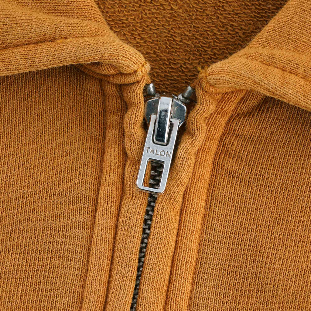 Sugden Cotton Loopback Zip Sweatshirt - Yellow