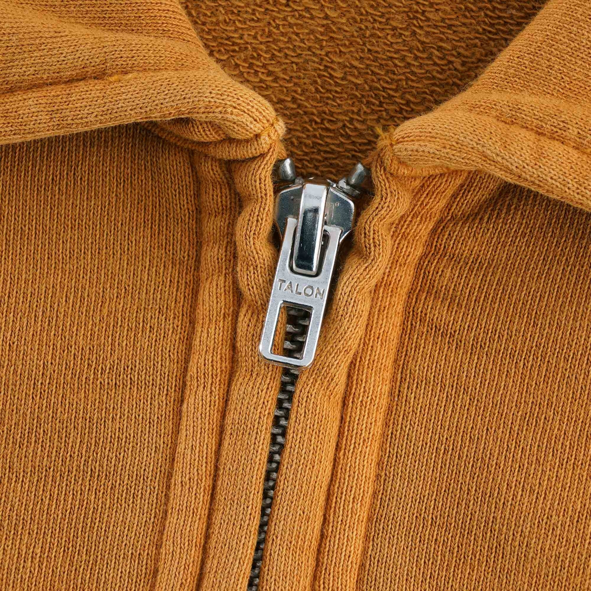 Sugden Cotton Loopback Zip Sweatshirt - Yellow