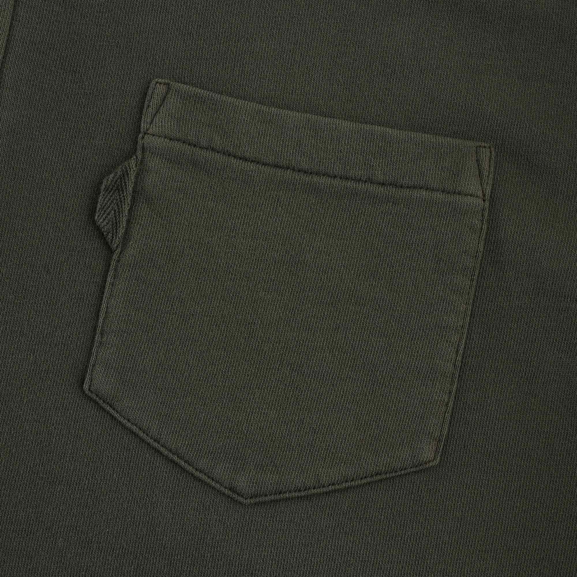 Sugden Cotton Loopback Zip Sweatshirt - Dark Olive