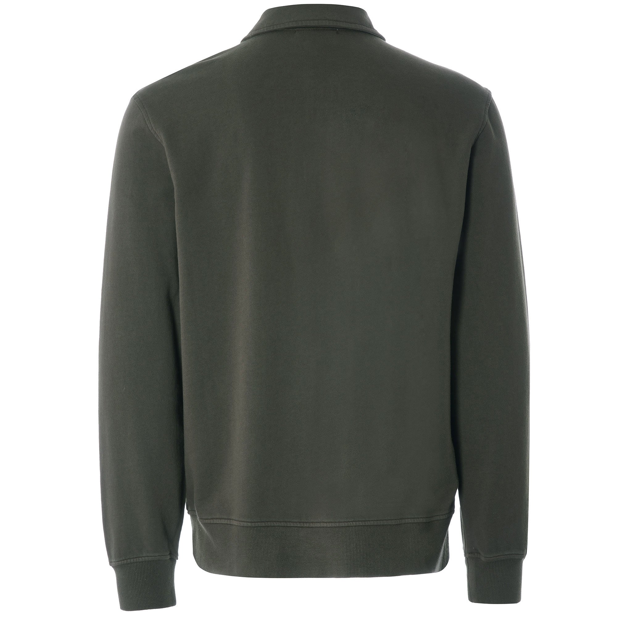 Sugden Cotton Loopback Zip Sweatshirt - Dark Olive