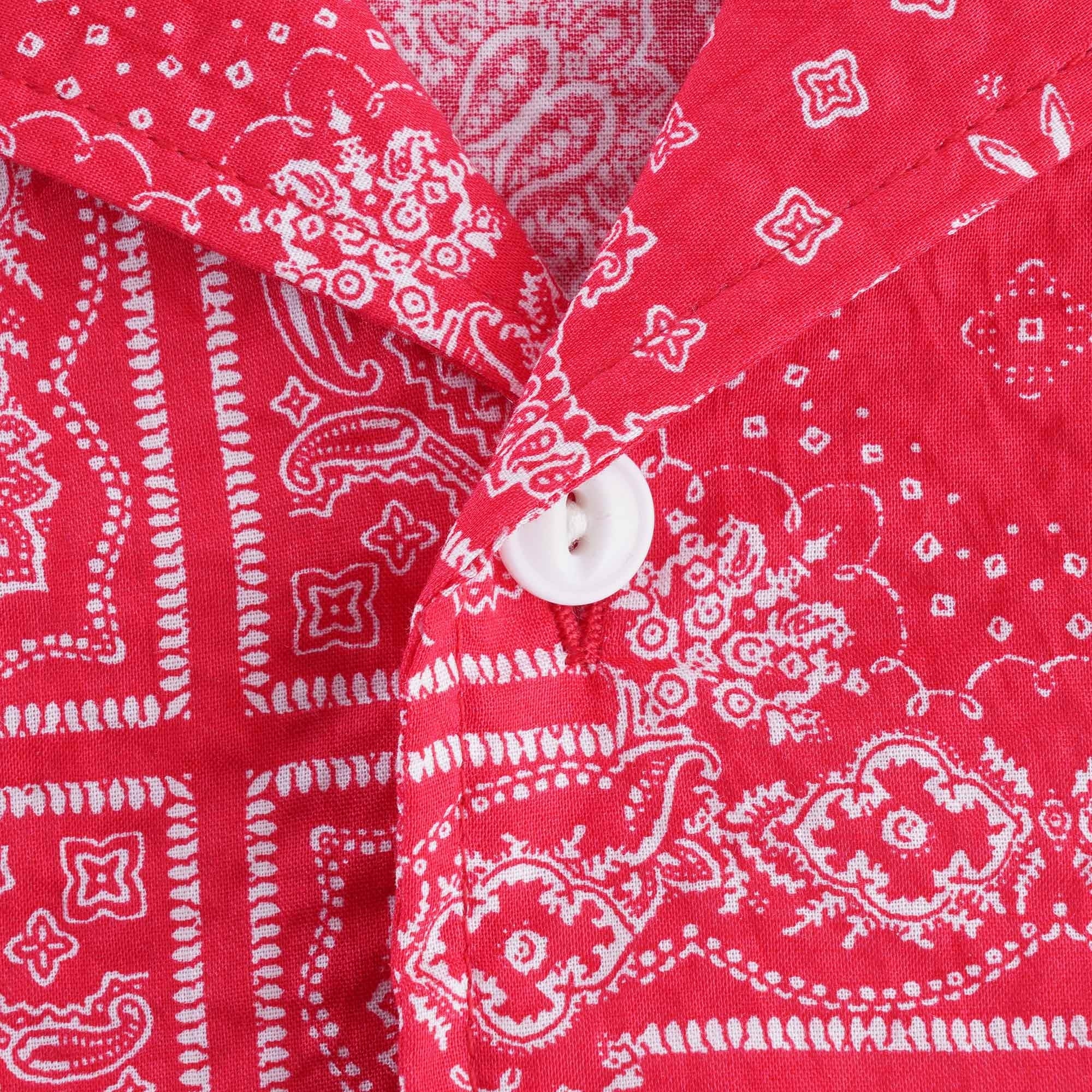 Malick Cotton Bandana Print Shirt - Red